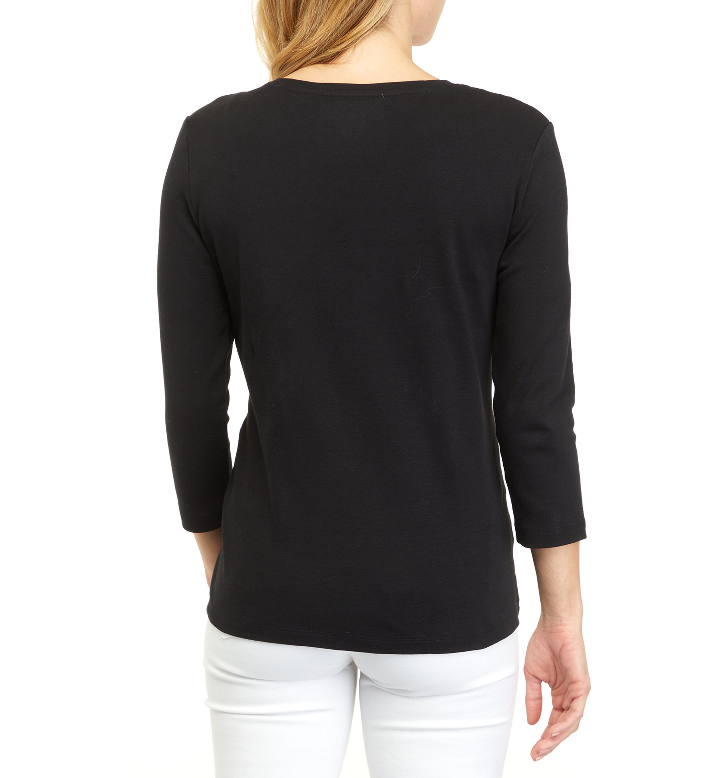 Petite 3/4 Sleeve Solid Top