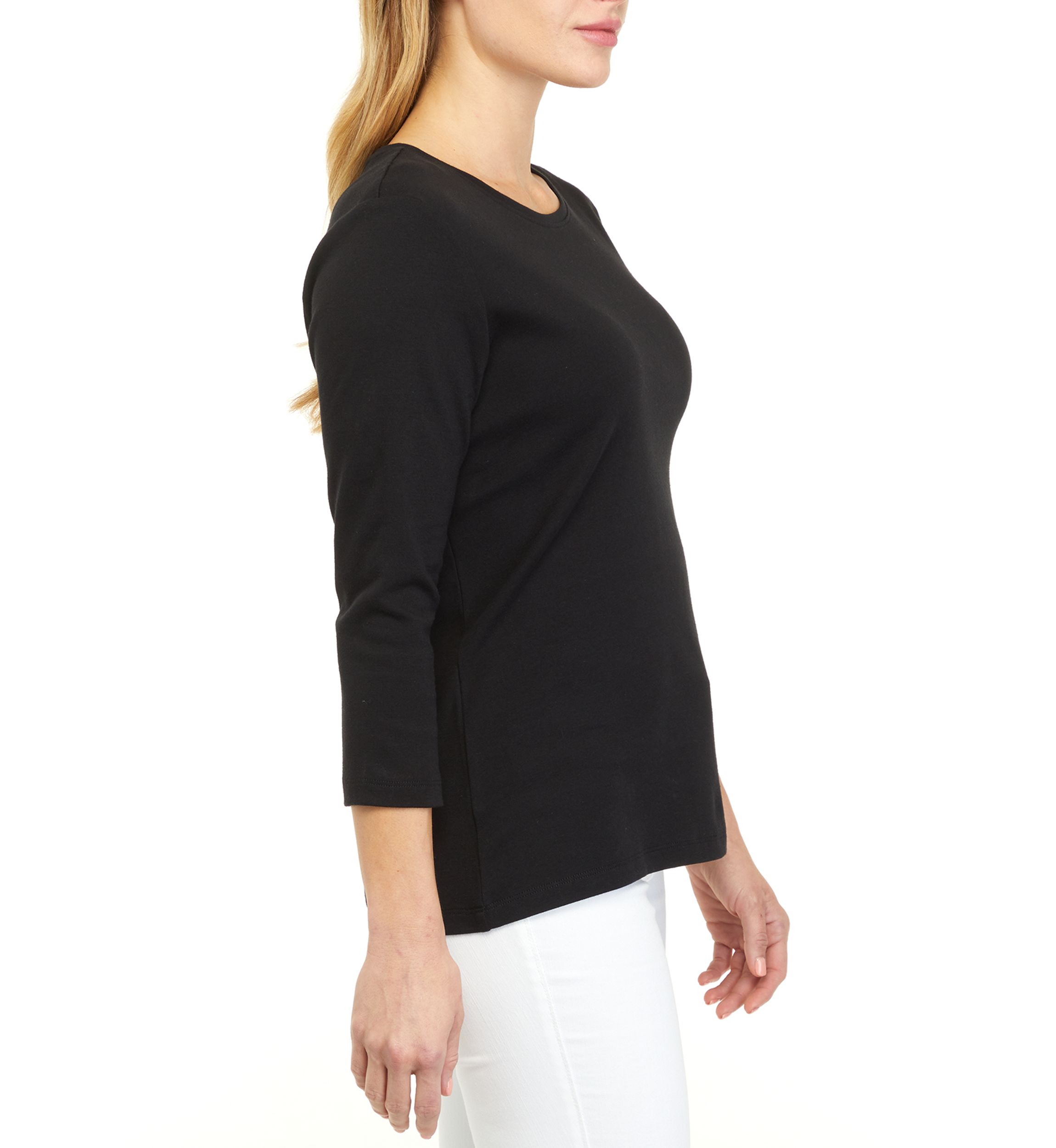 Petite 3/4 Sleeve Solid Top