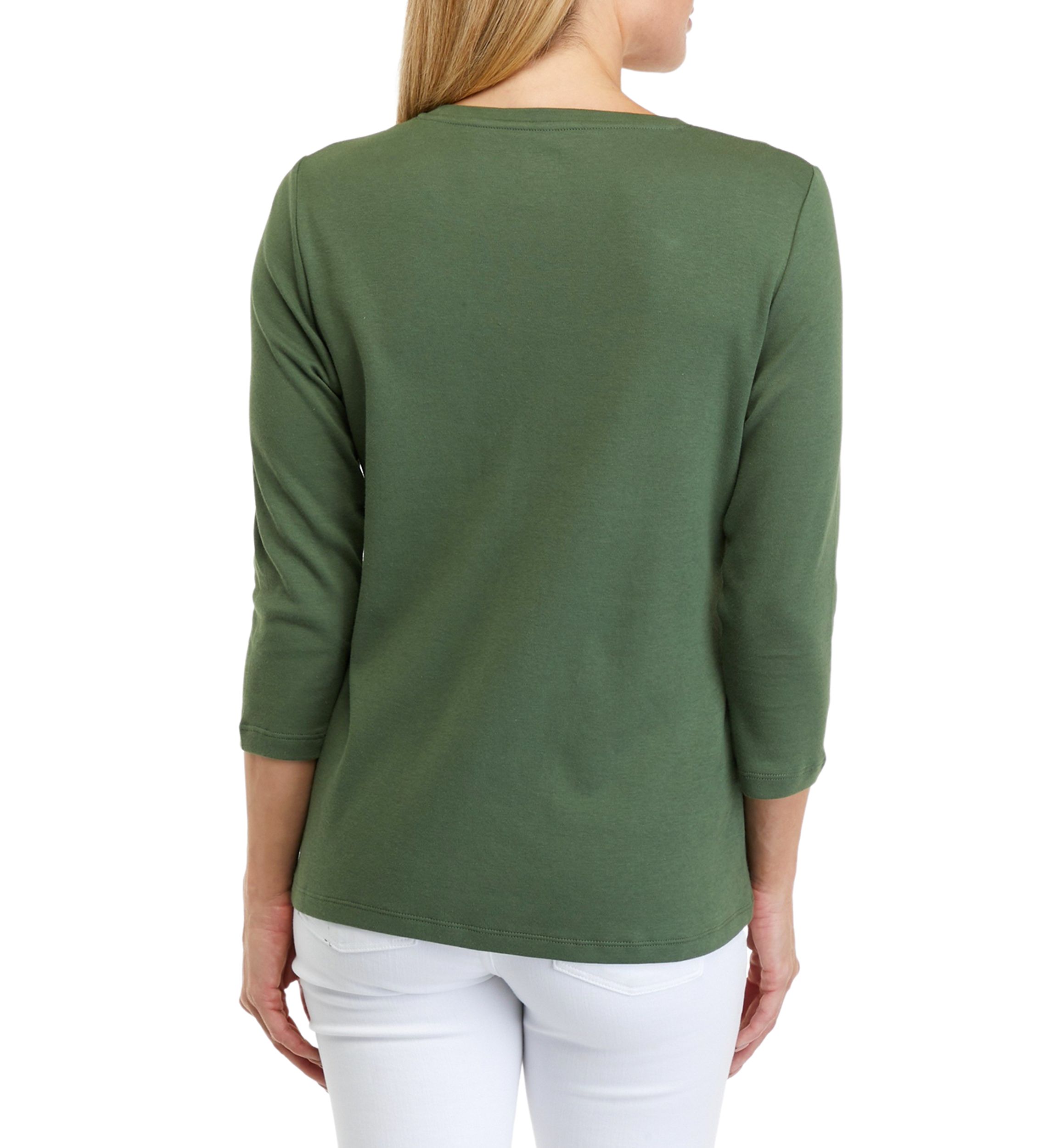 Perfectly Soft Petite 3/4 Sleeve Crew Neck T-Shirt