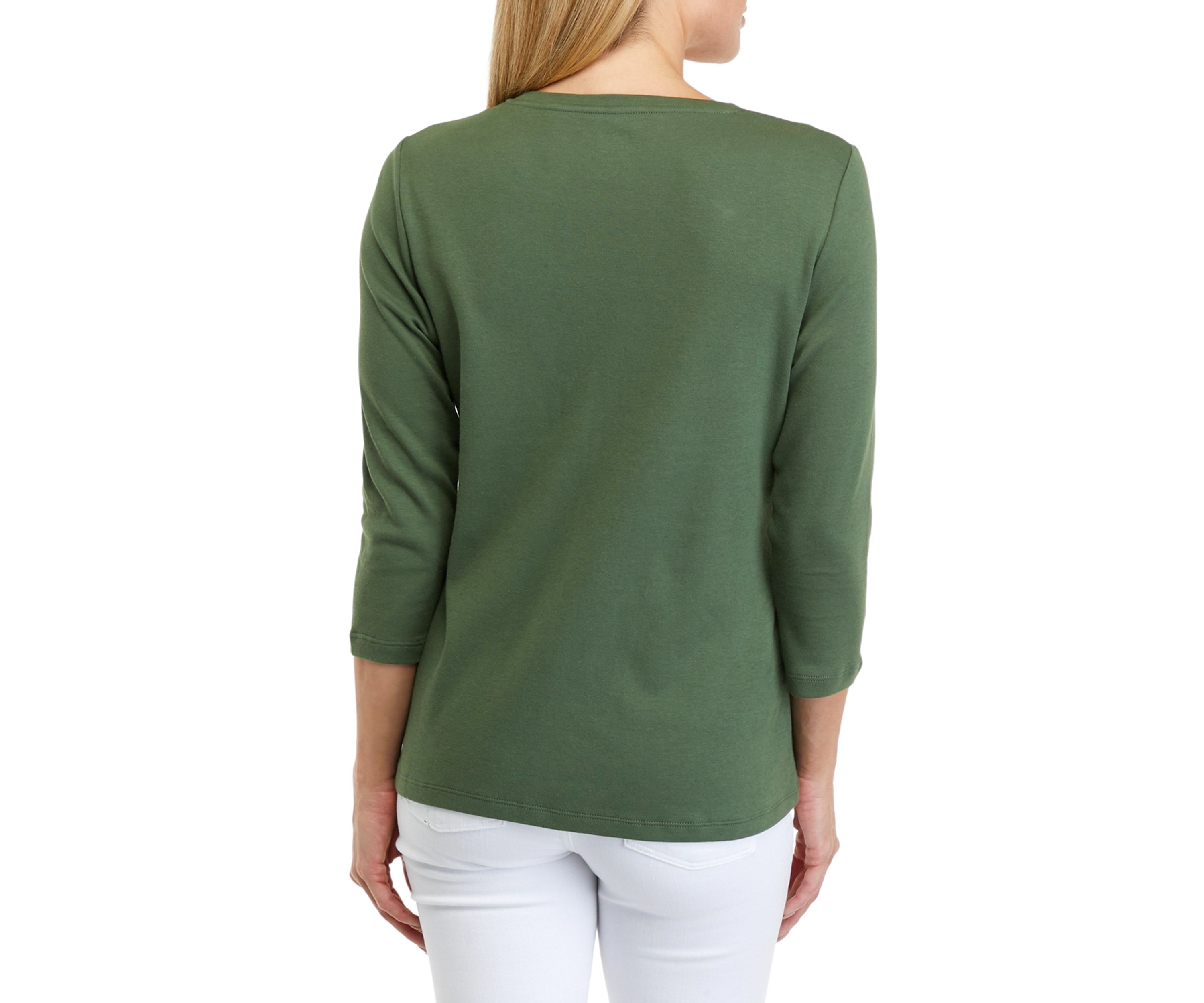 Perfectly Soft Petite 3/4 Sleeve Crew Neck T-Shirt