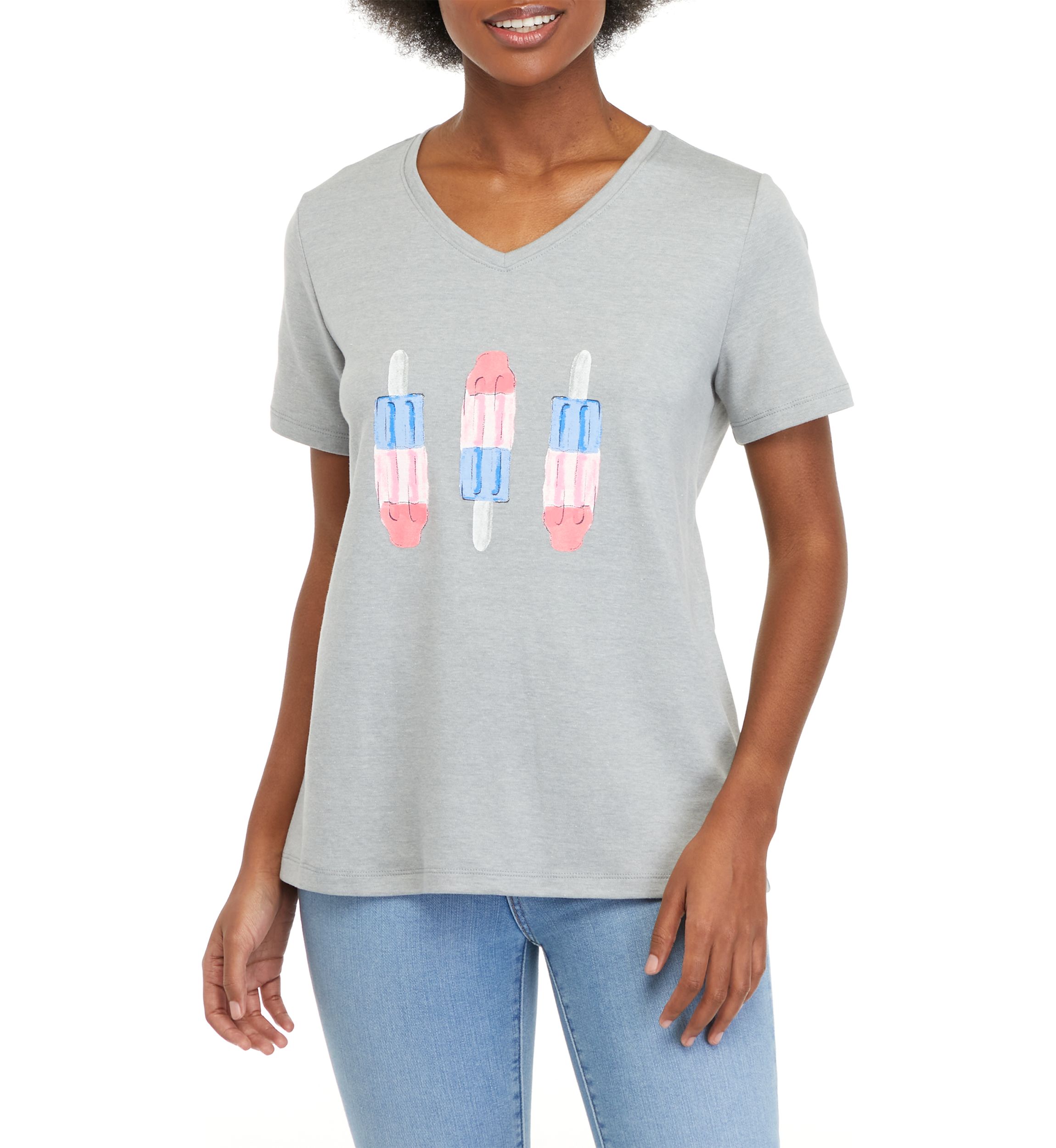 Petite Americana Popsicle Graphic T-Shirt 