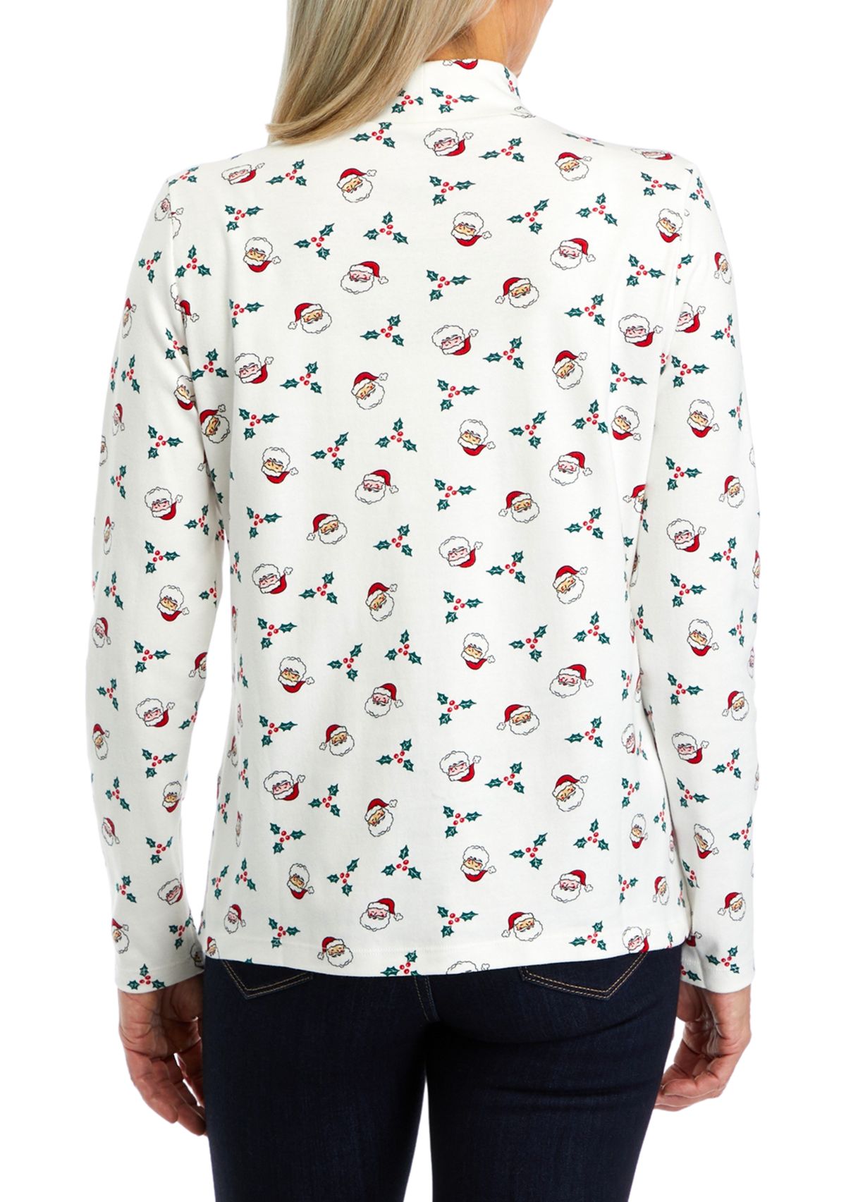 Petite Long Sleeve Mock Neck Top