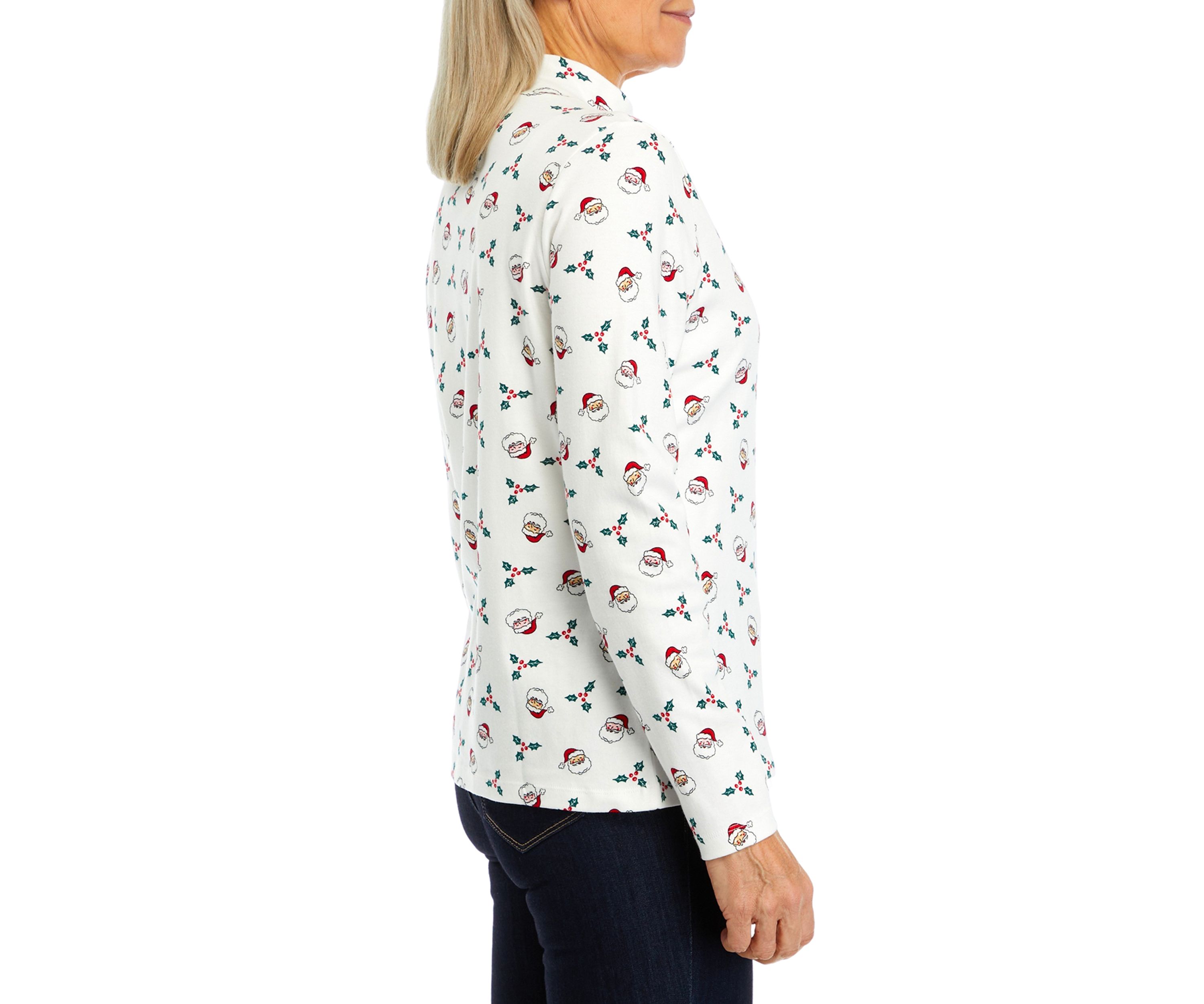 Petite Long Sleeve Mock Neck Top