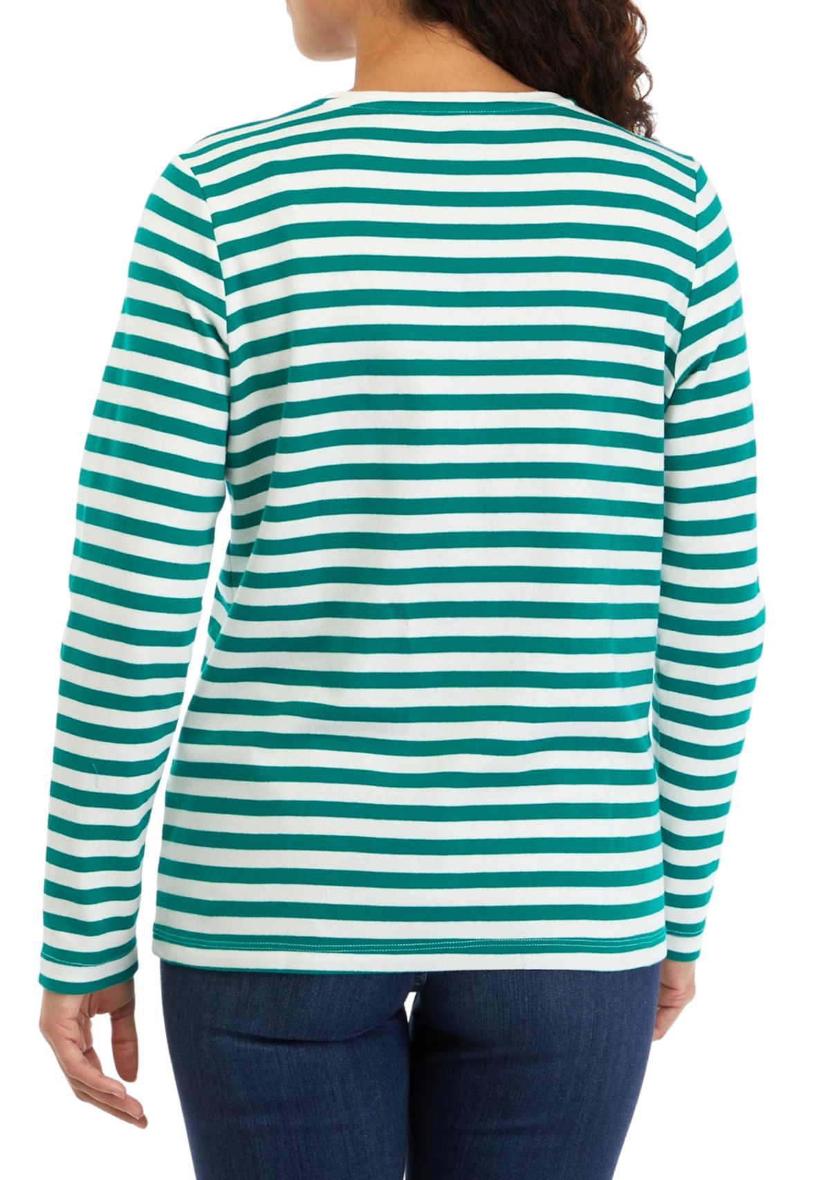 Petite Stripe Crew Neck Top