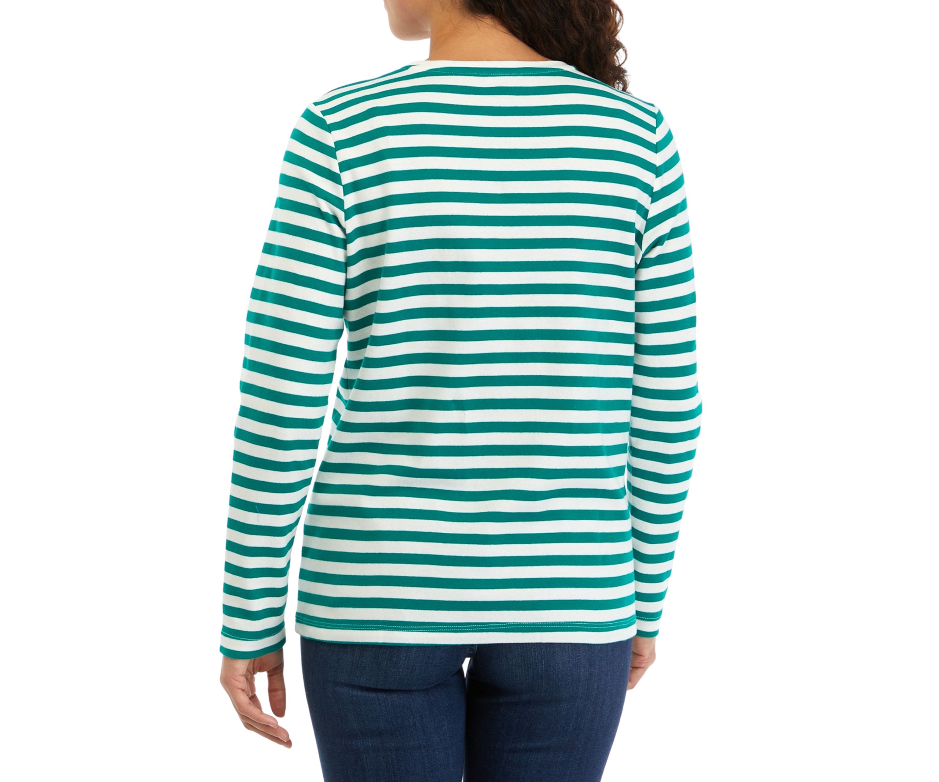 Petite Stripe Crew Neck Top