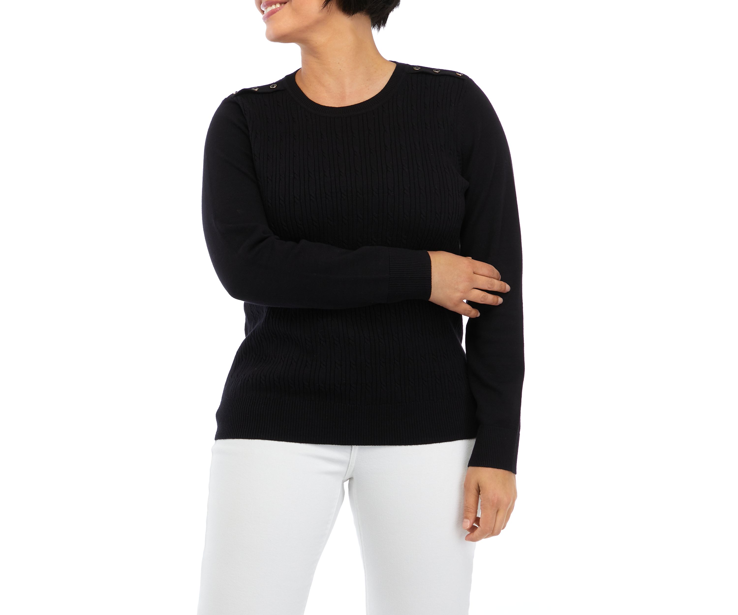 Petite Long Sleeve Crew Neck Shirt 