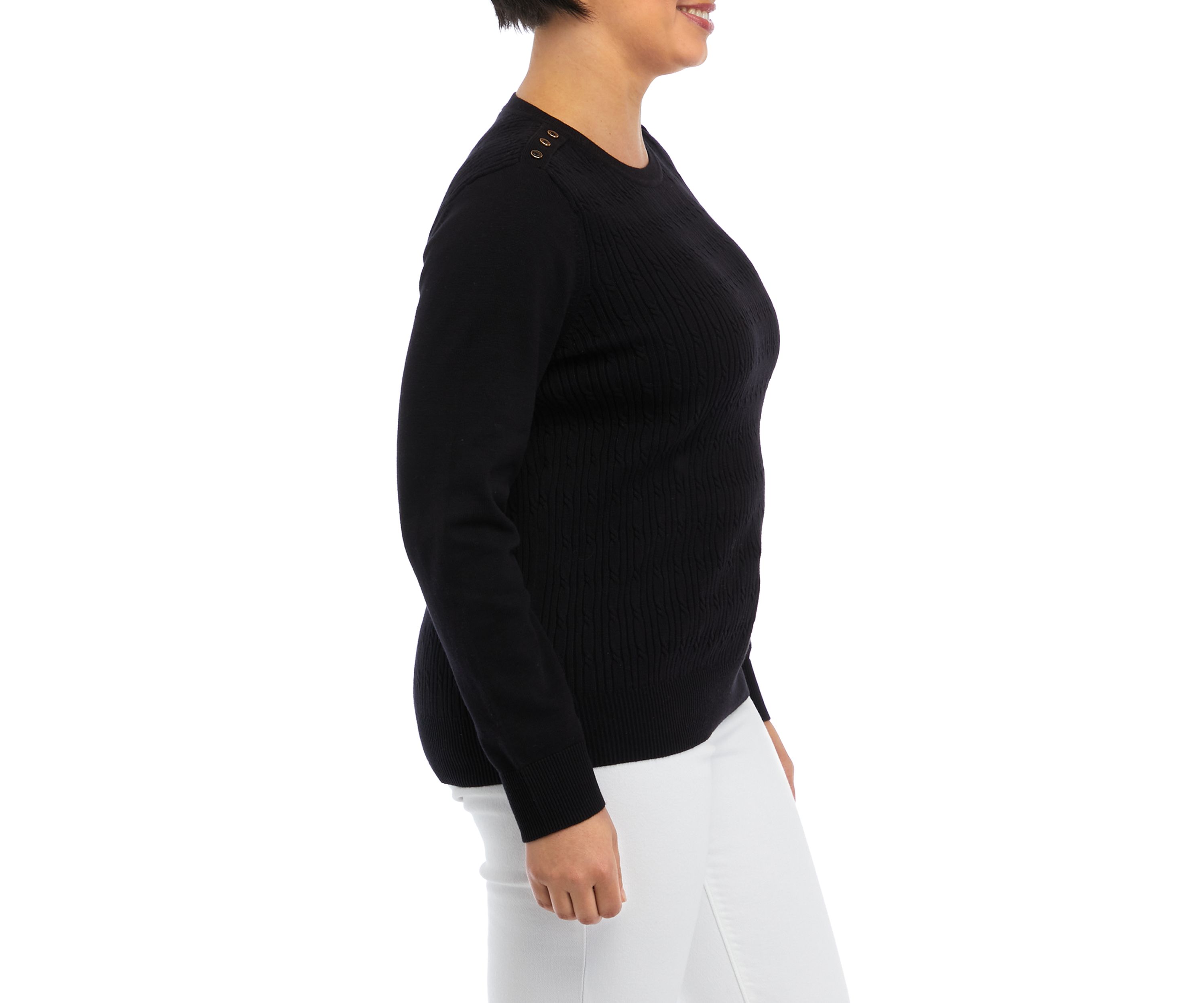 Petite Long Sleeve Crew Neck Shirt 