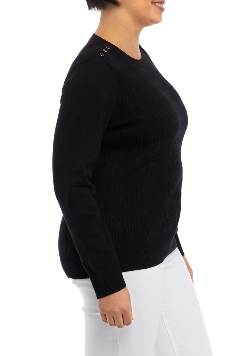 Petite Long Sleeve Crew Neck Shirt 