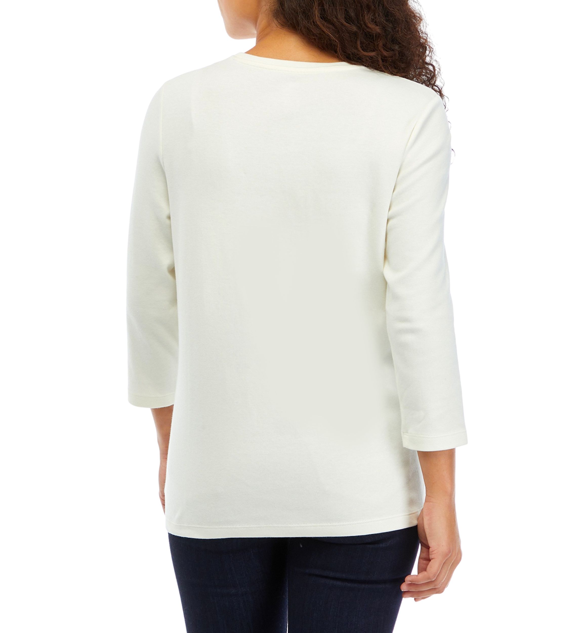 Petite 3/4 Sleeve Holiday Graphic T-Shirt
