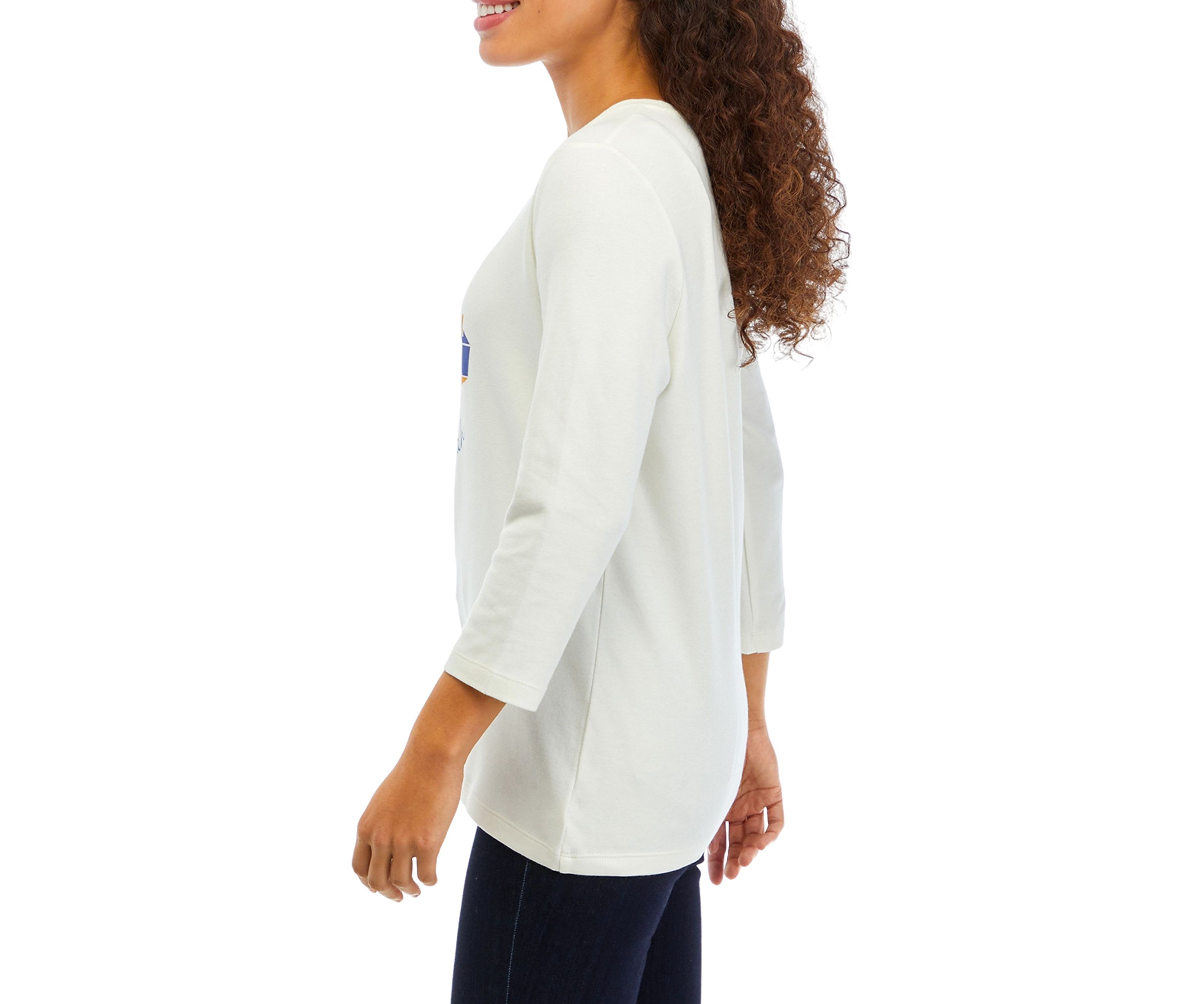 Petite 3/4 Sleeve Holiday Graphic T-Shirt