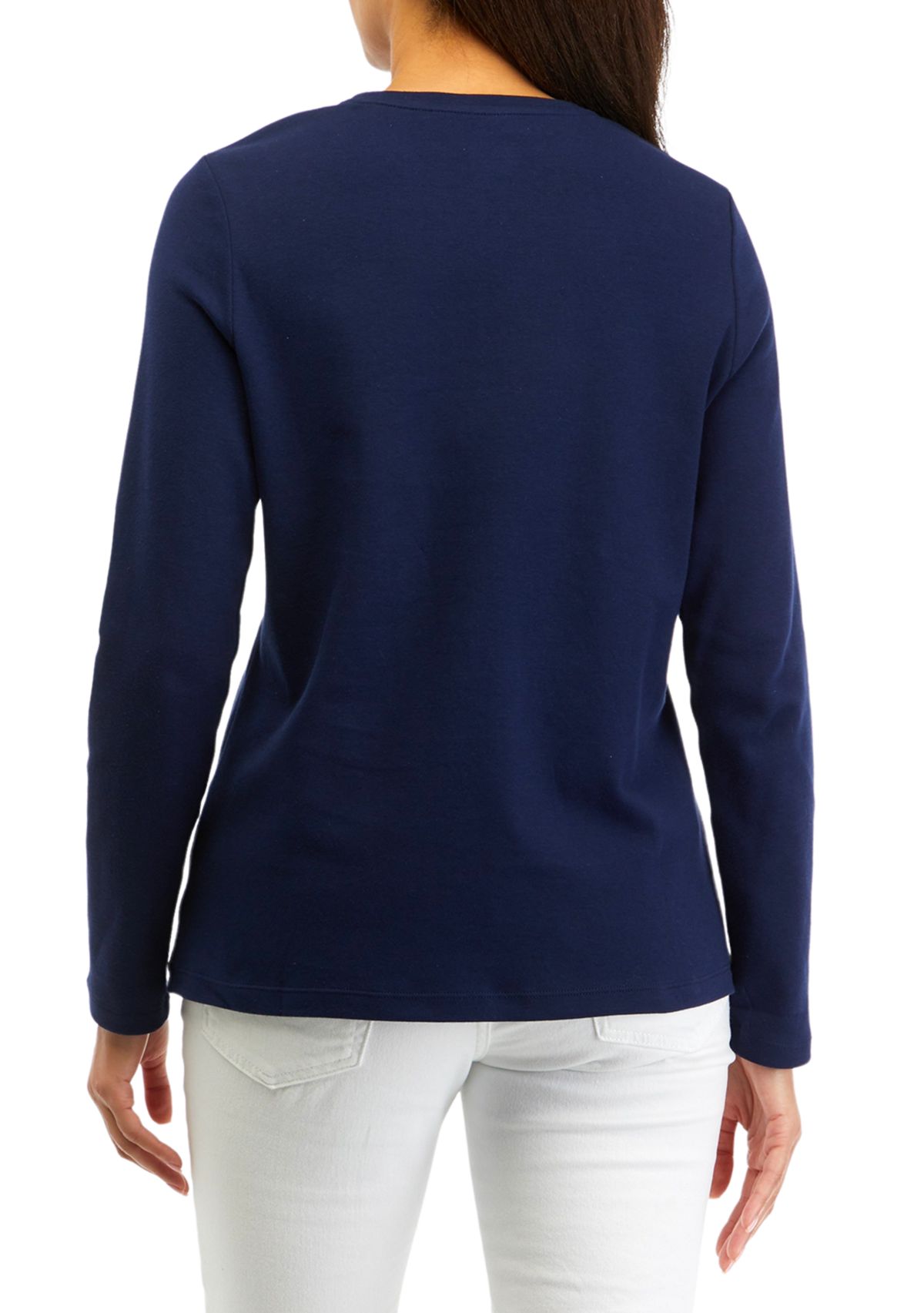 Petite Graphic Crew Neck Top