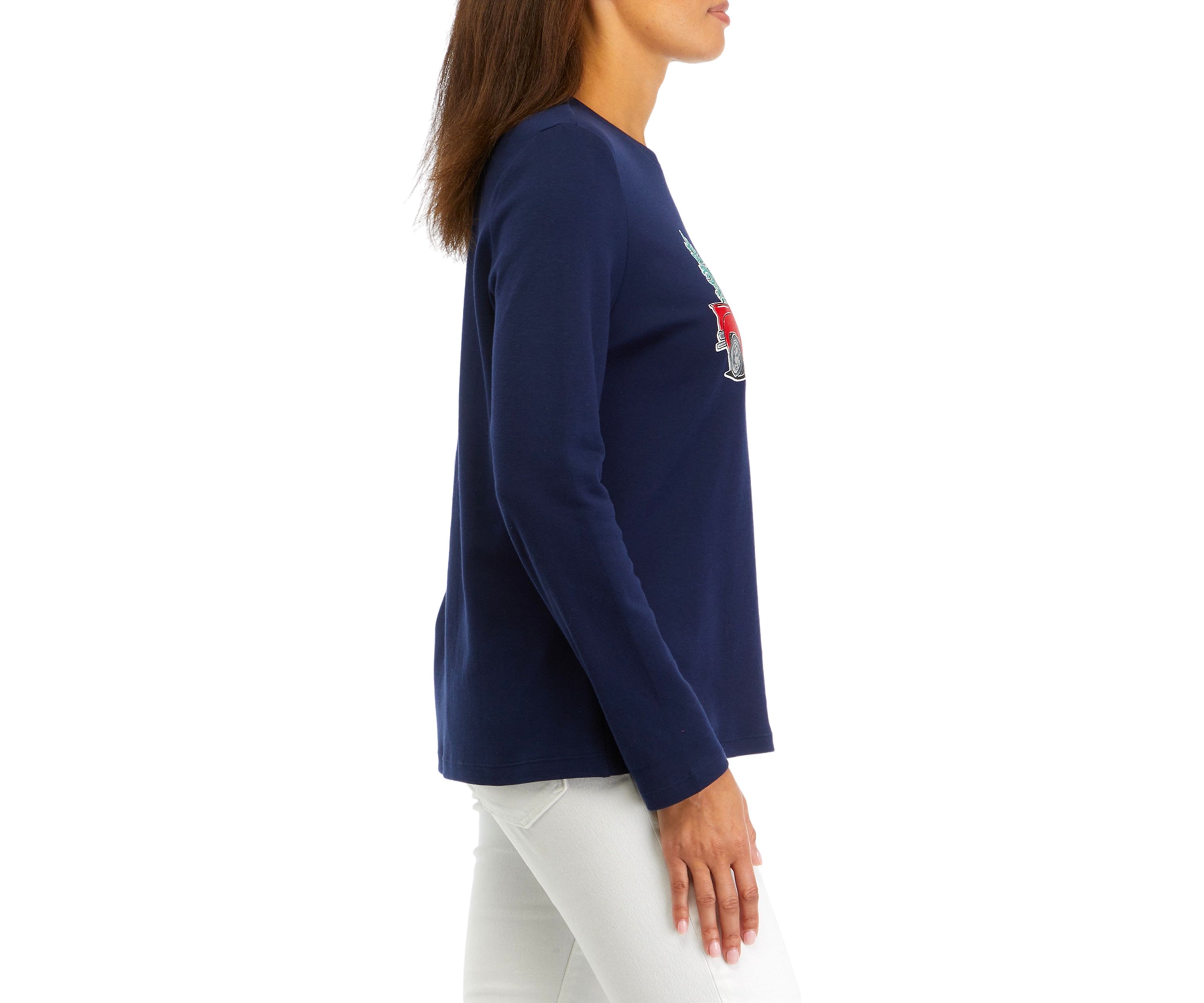 Petite Graphic Crew Neck Top