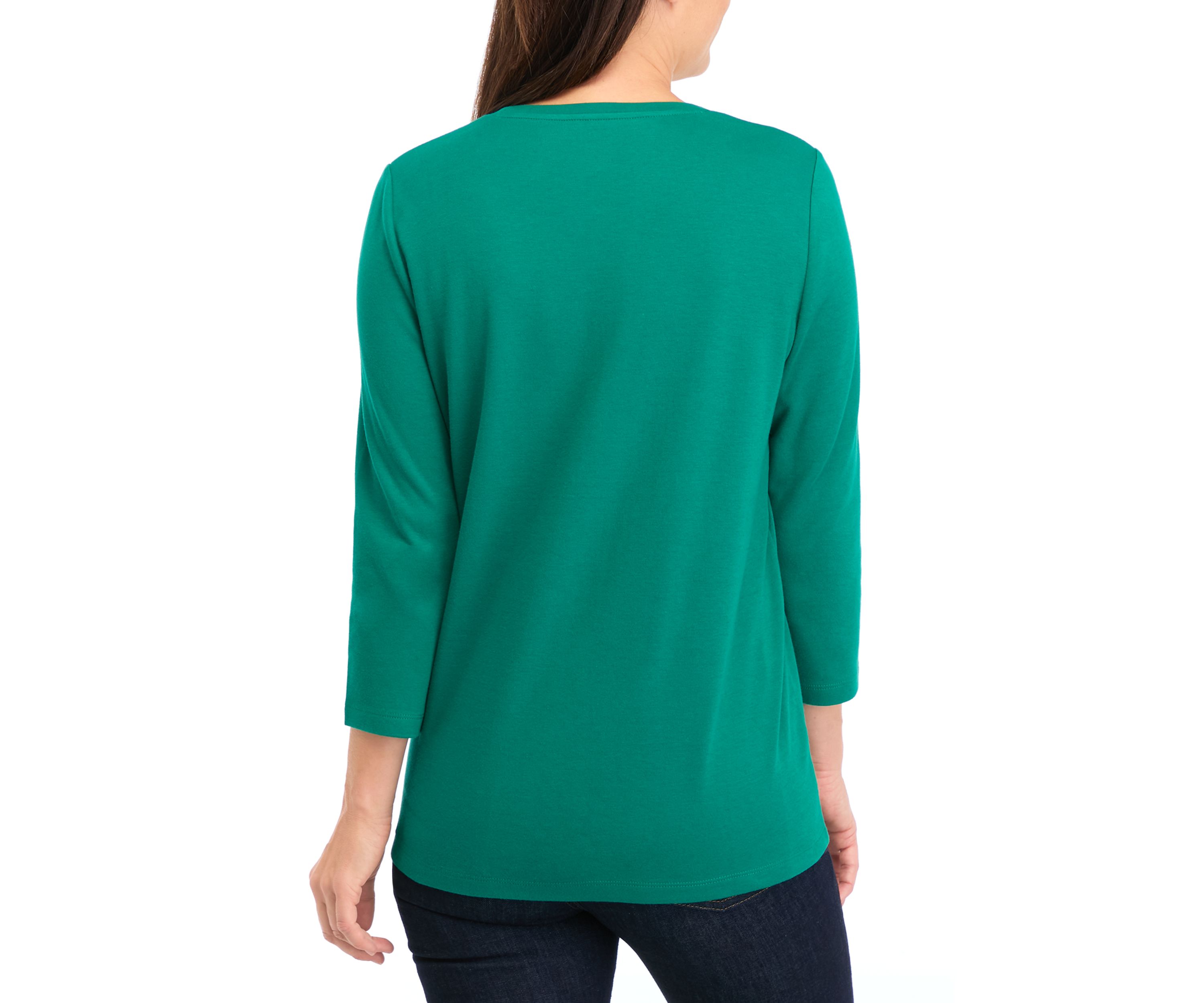 Petite Solid Crew Neck Top