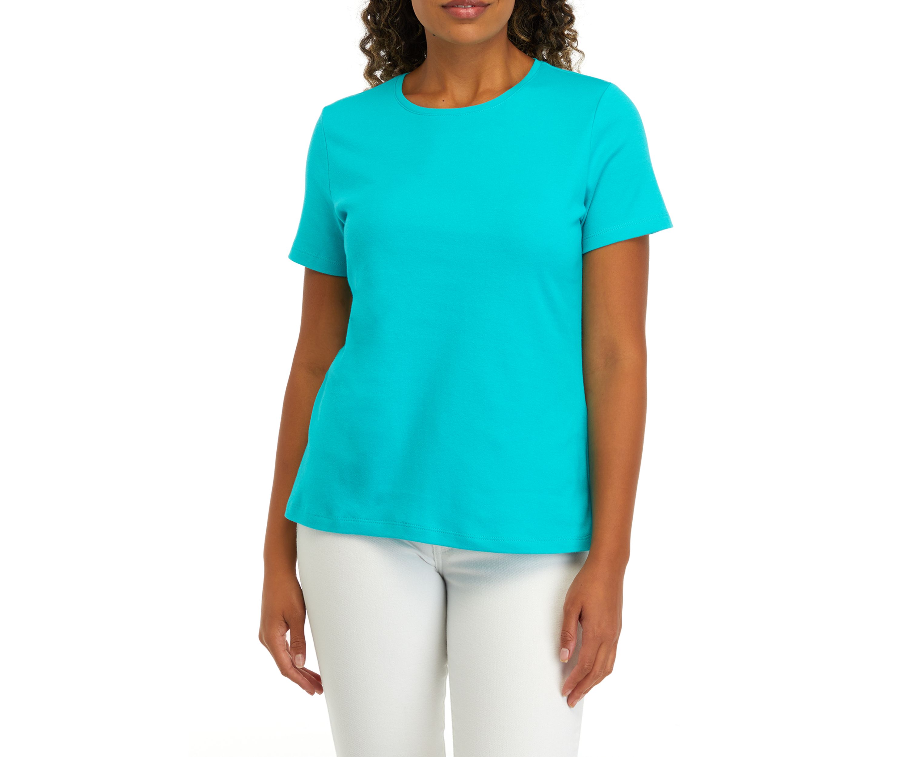 Petite Solid Cotton T-Shirt