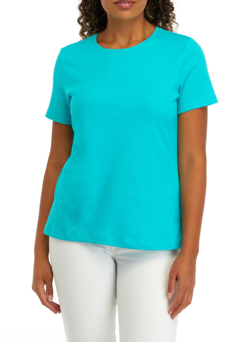 Petite Solid Cotton T-Shirt