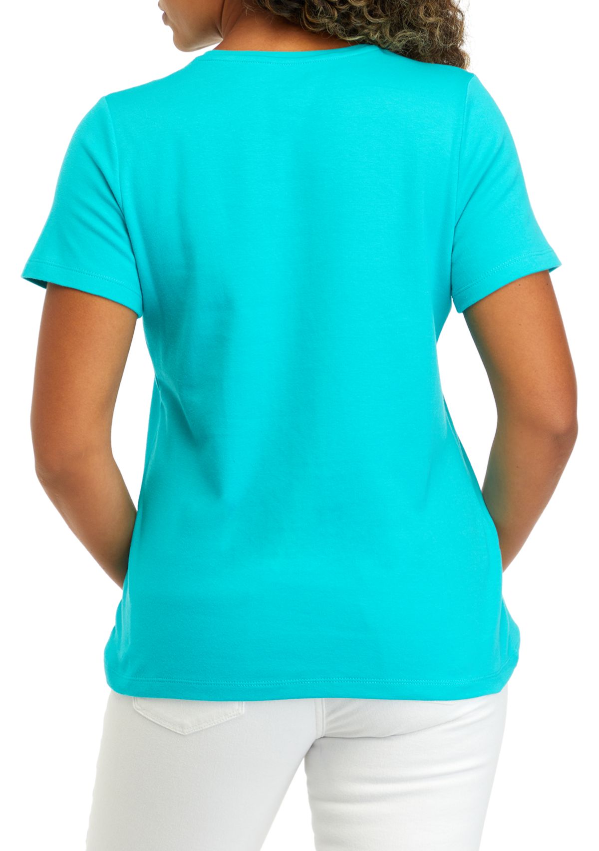 Petite Solid Cotton T-Shirt