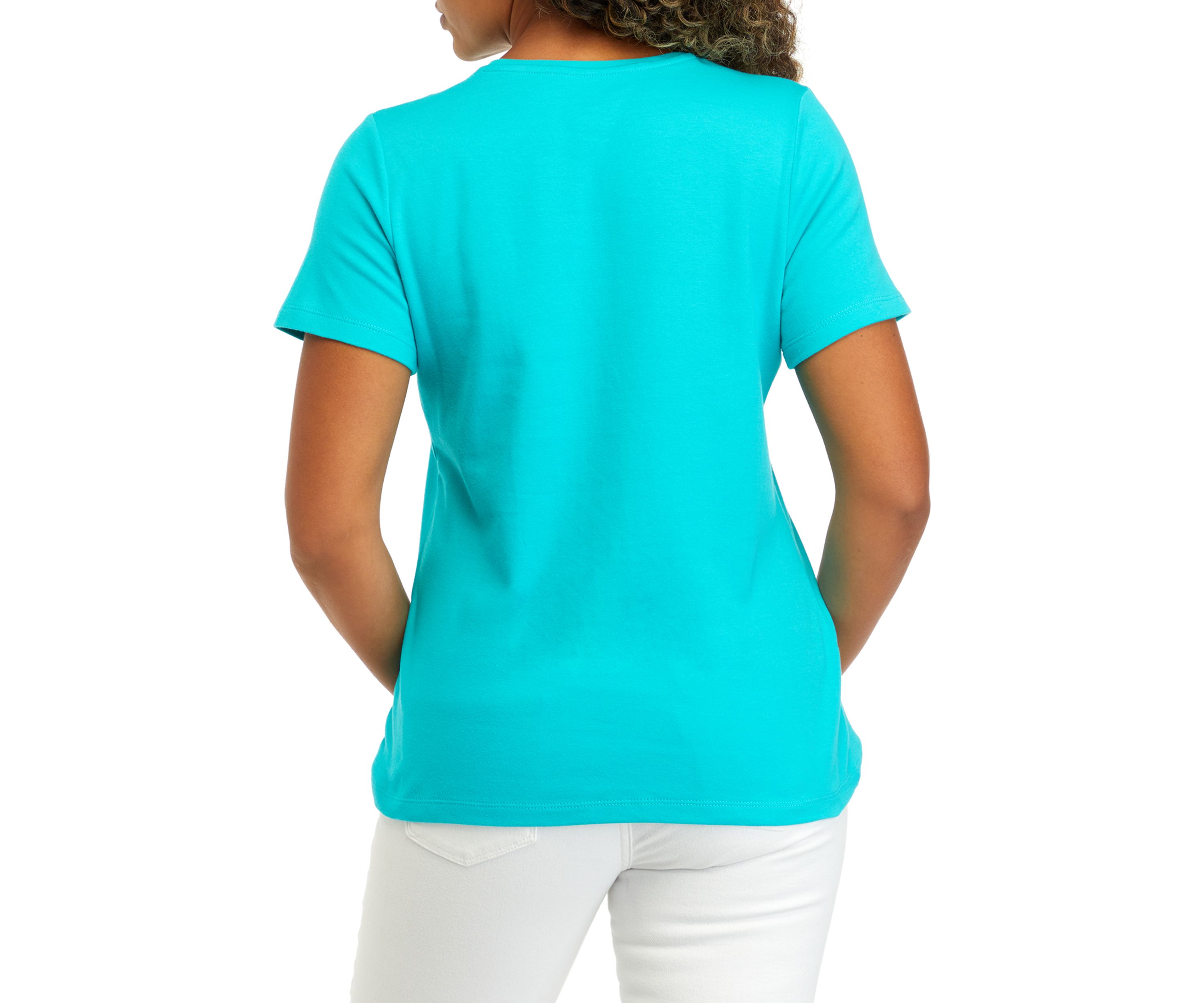 Petite Solid Cotton T-Shirt