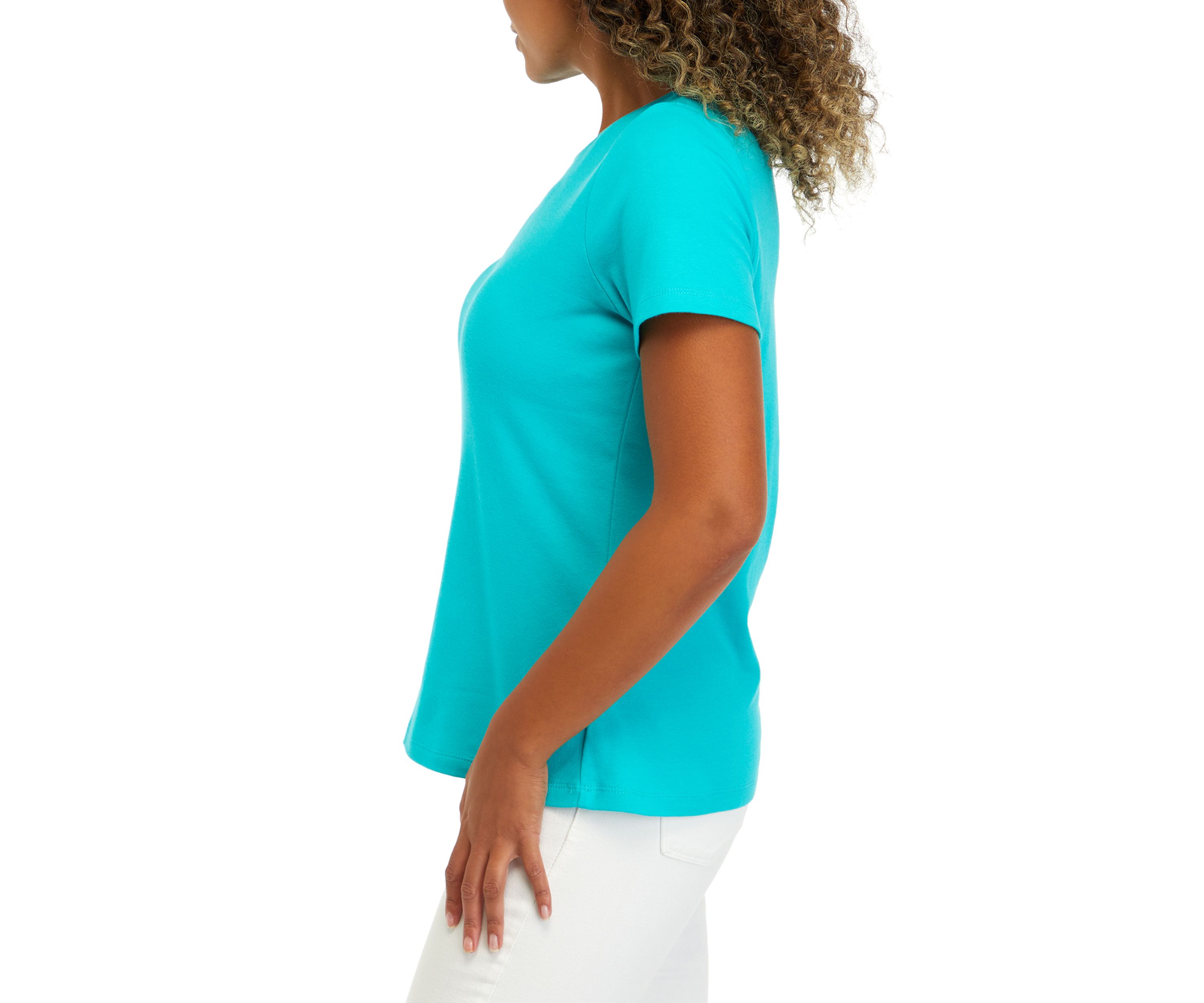 Petite Solid Cotton T-Shirt