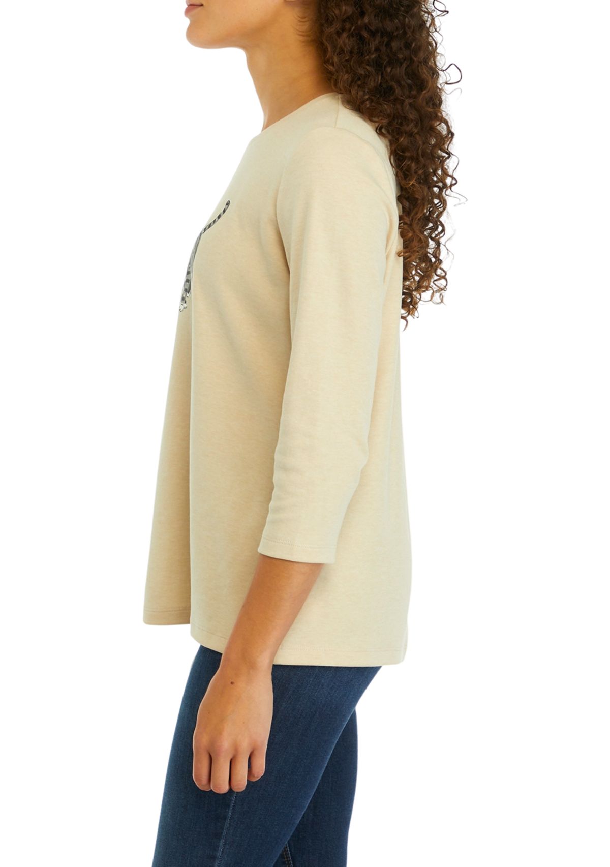 Petite 3/4 Sleeve Graphic T-Shirt