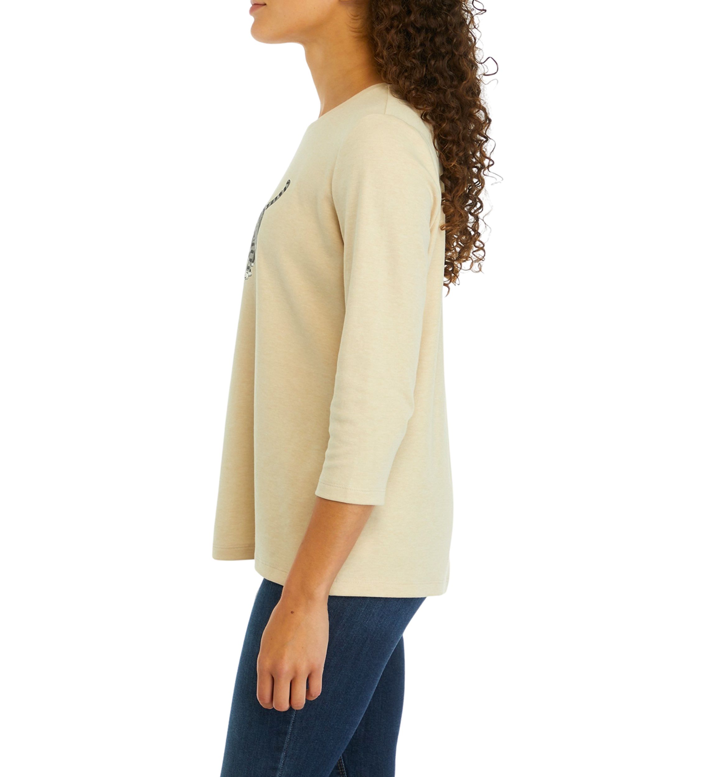 Petite 3/4 Sleeve Graphic T-Shirt