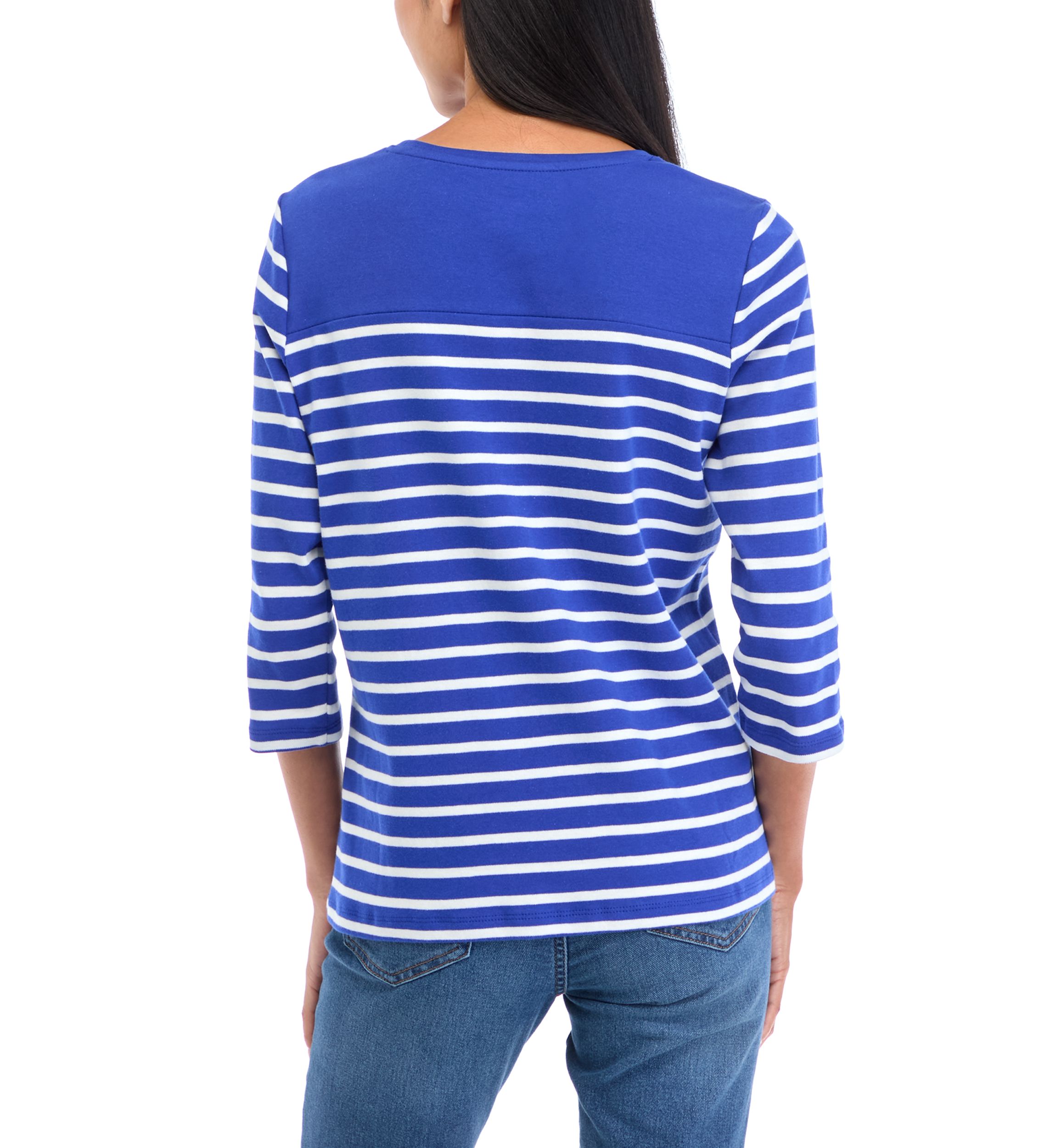 Petite Striped Graphic Top