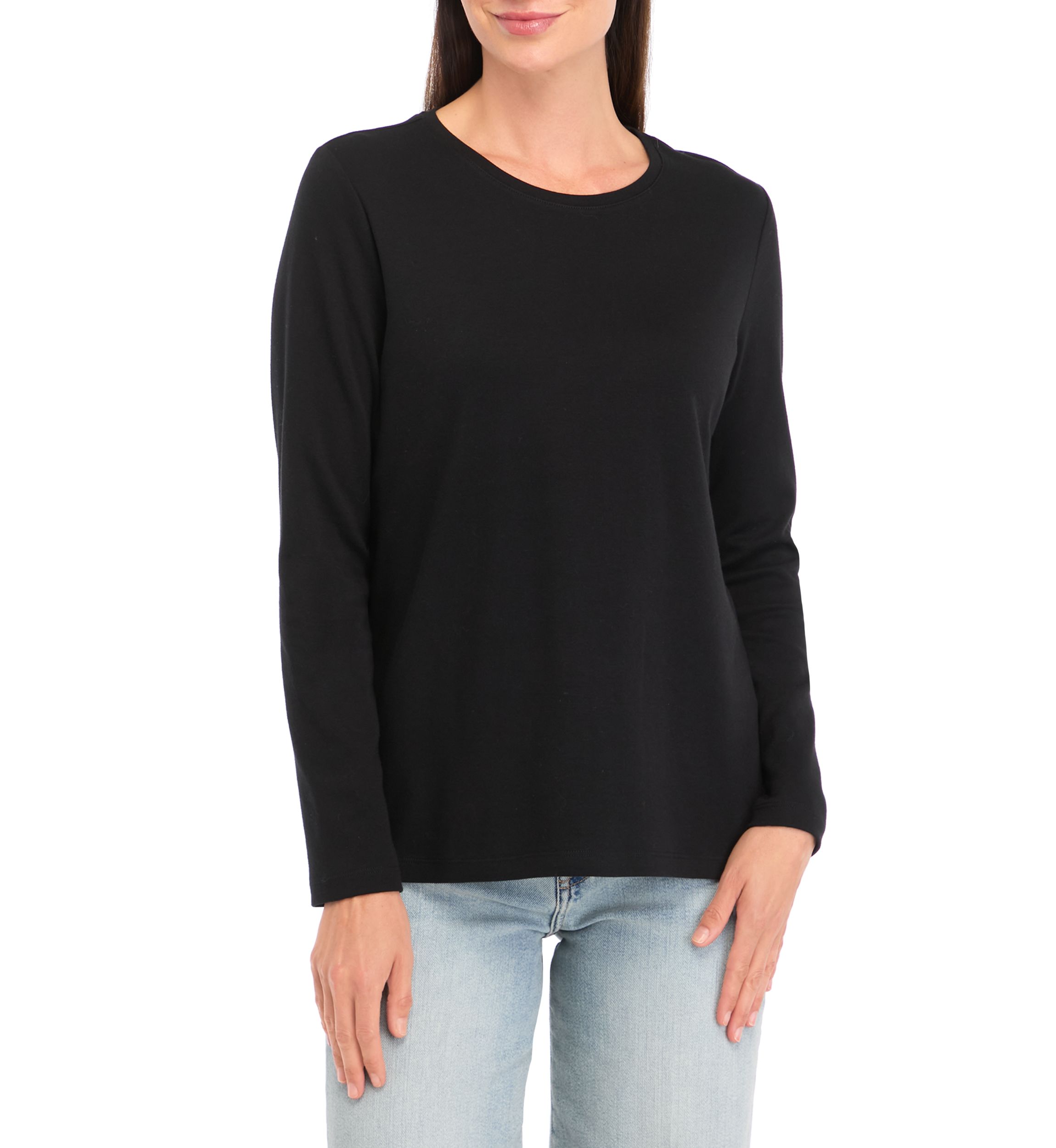 Petite Long Sleeve Cotton T-Shirt