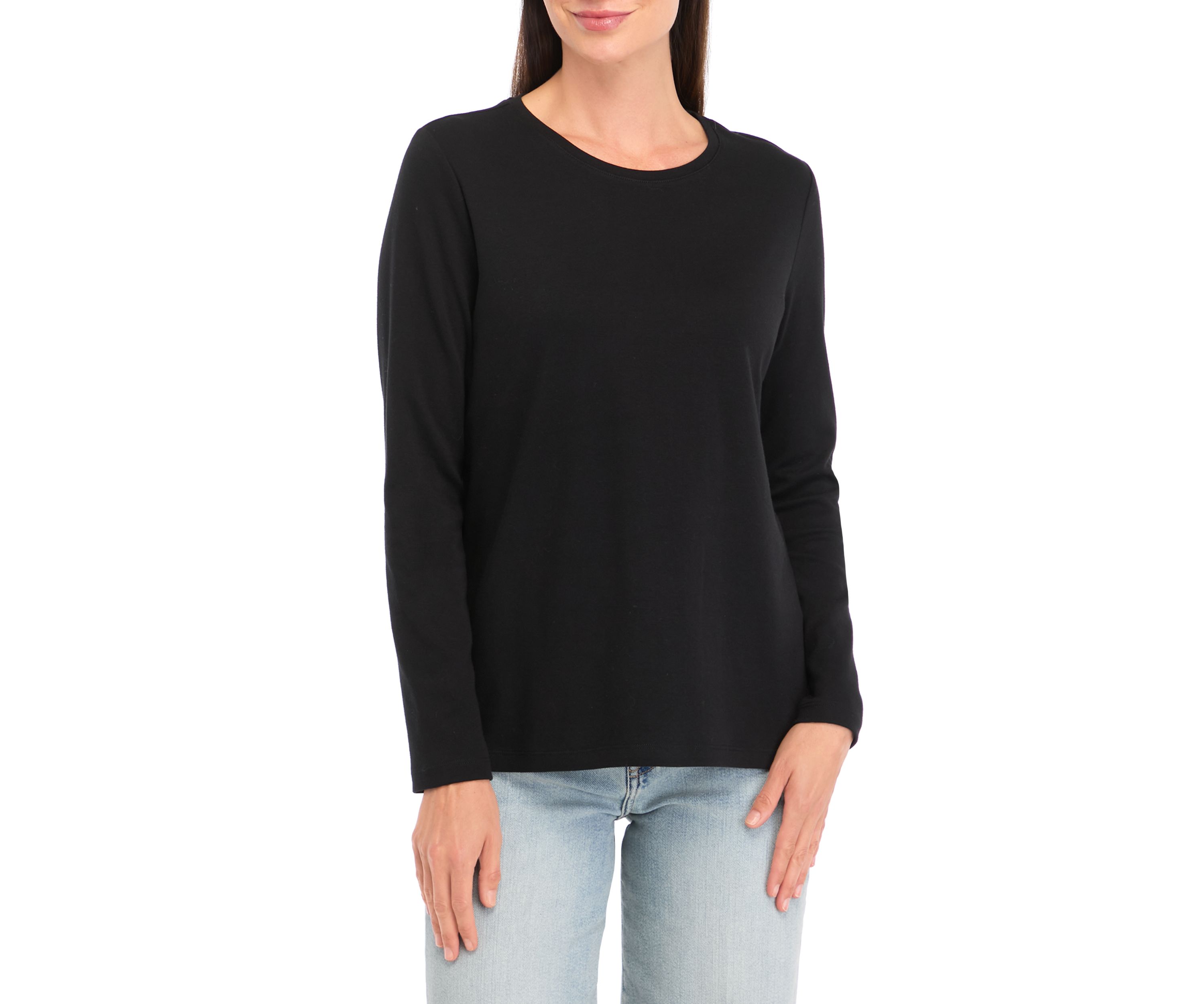 Petite Long Sleeve Cotton T-Shirt