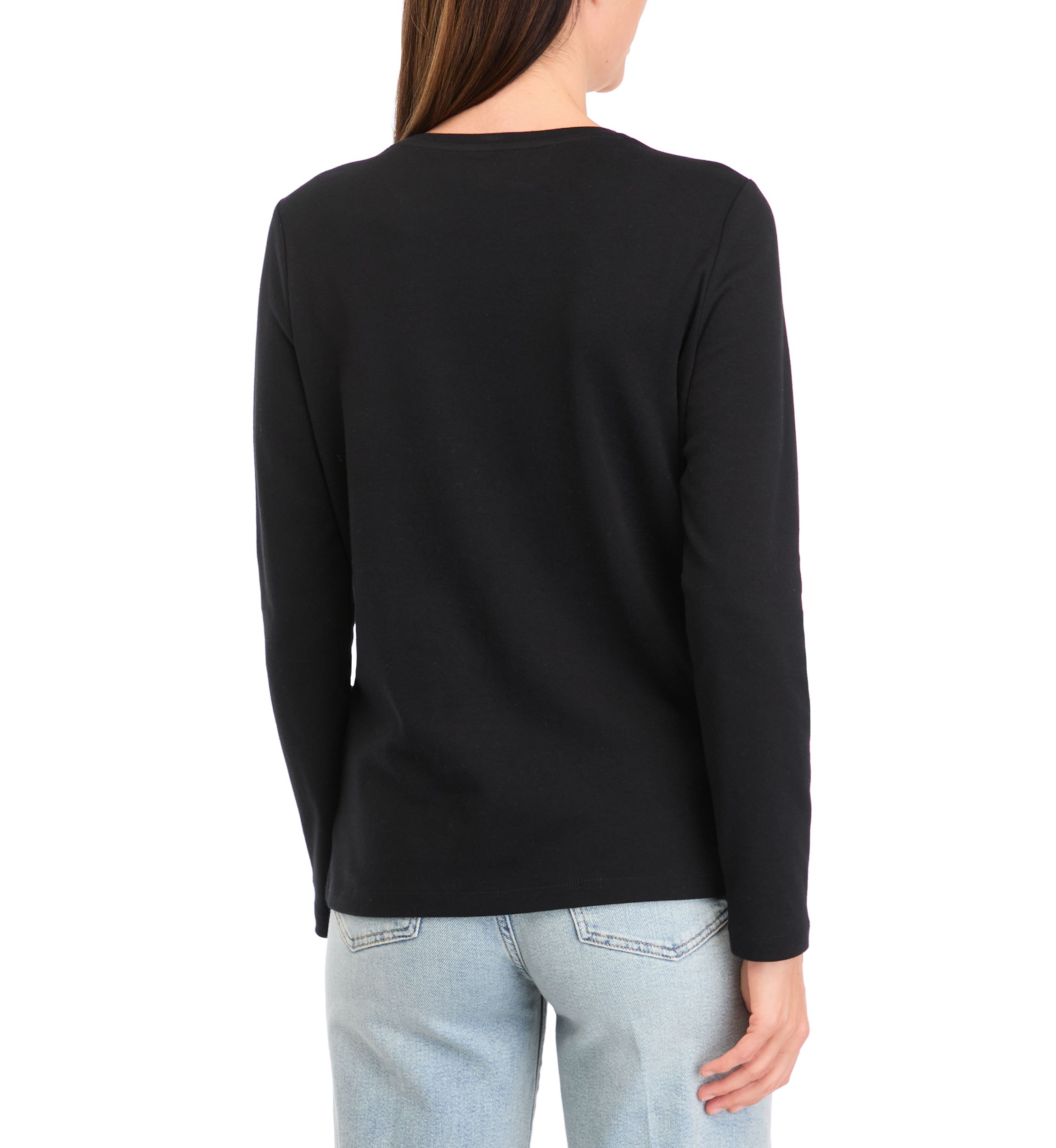 Petite Long Sleeve Cotton T-Shirt