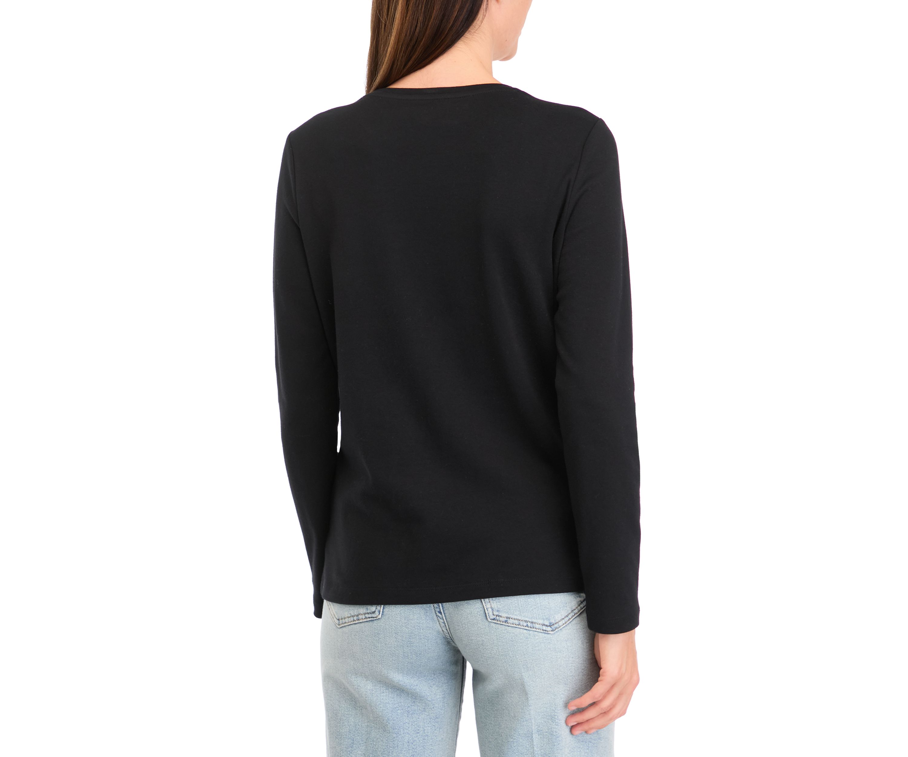 Petite Long Sleeve Cotton T-Shirt