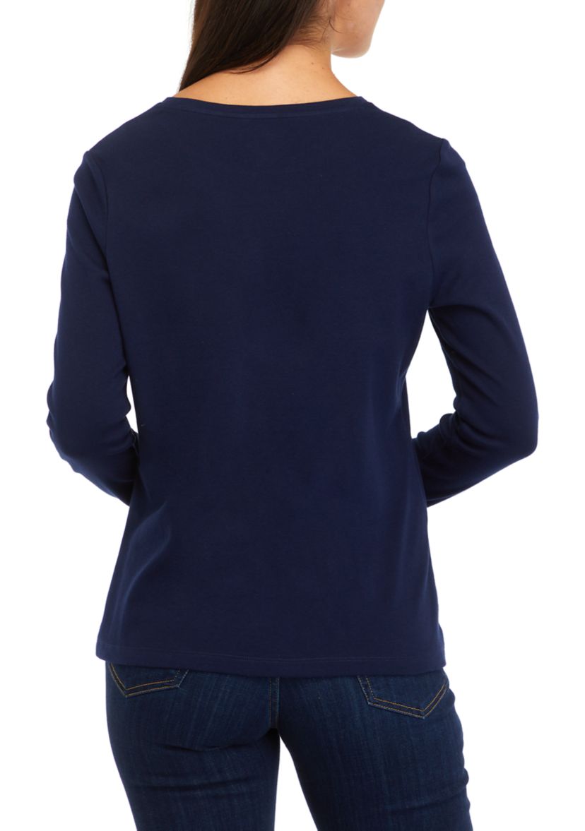 Petite Long Sleeve Graphic T-Shirt 