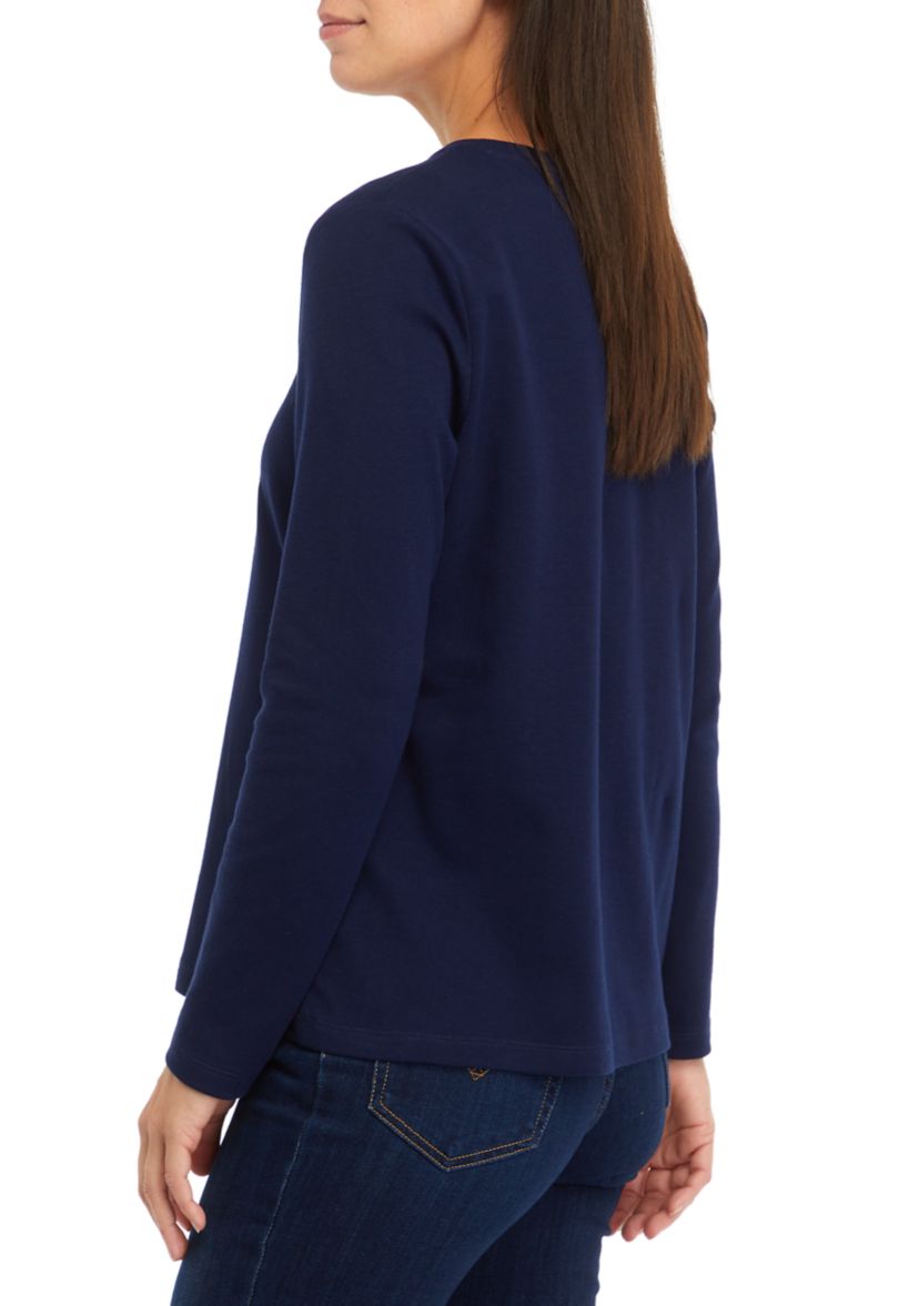 Petite Long Sleeve Graphic T-Shirt 