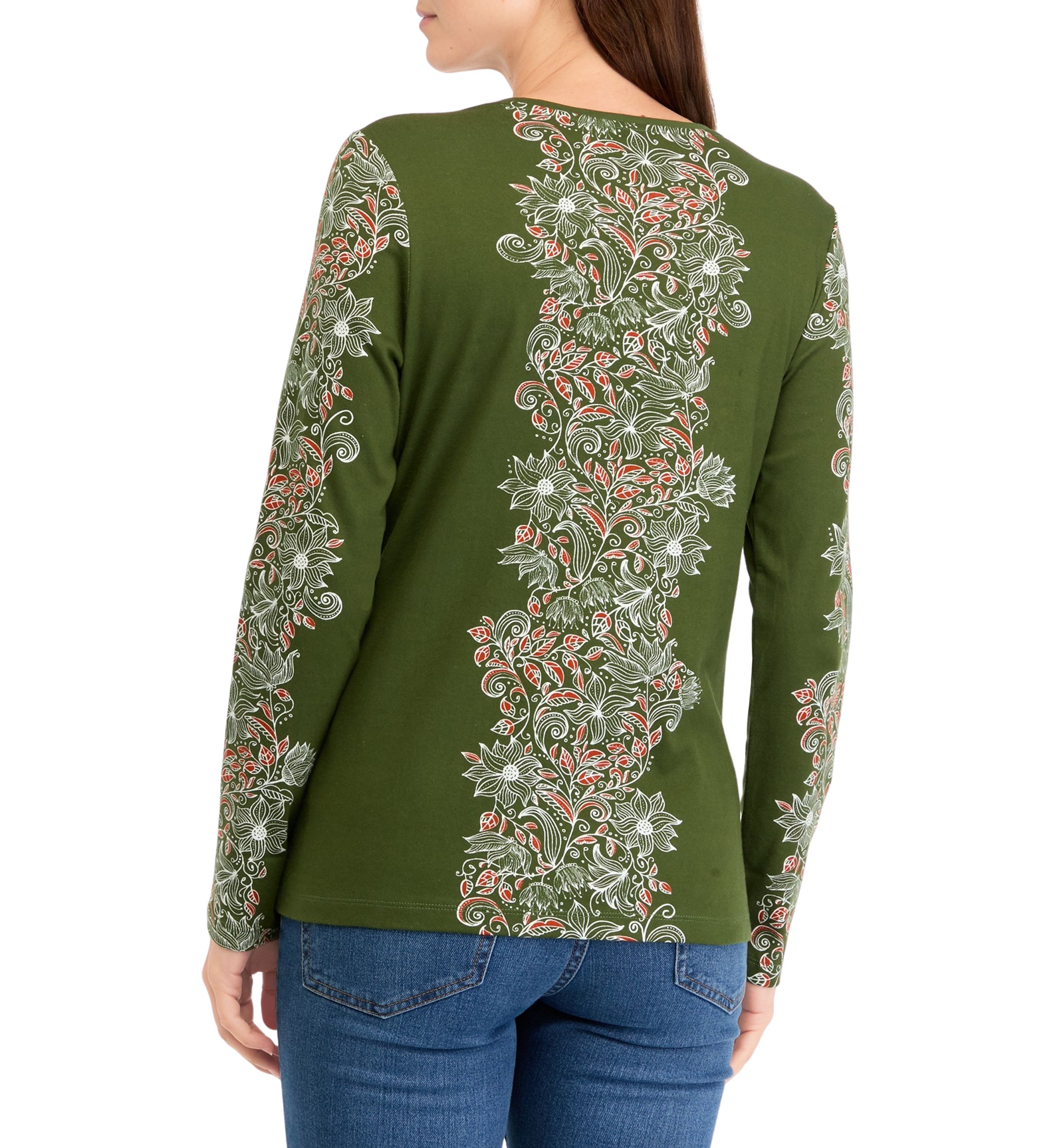 Petite Long Sleeve Placement Print T-Shirt 