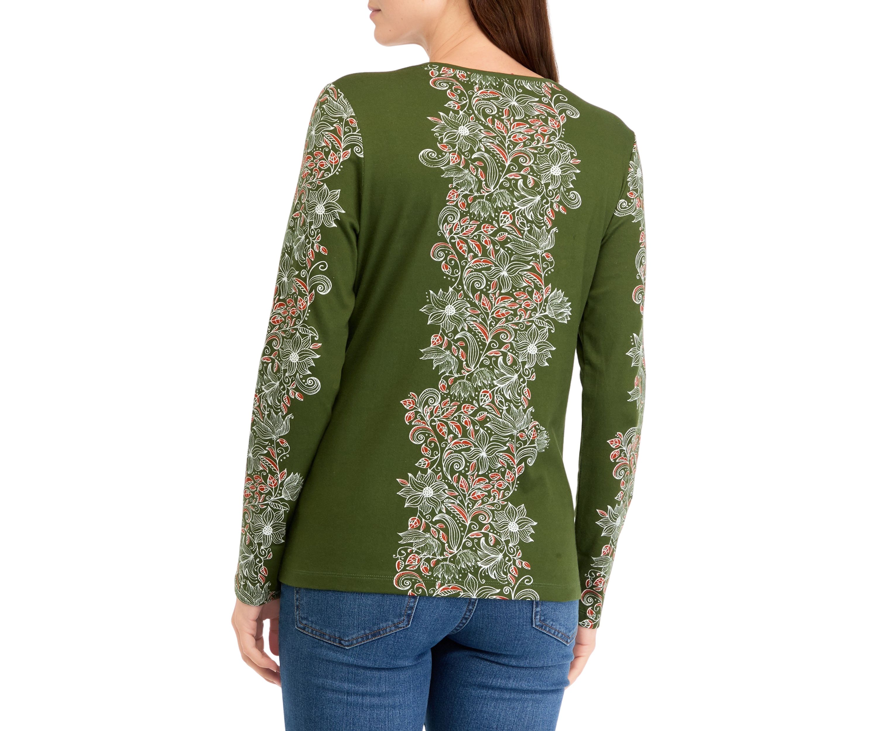 Petite Long Sleeve Placement Print T-Shirt 