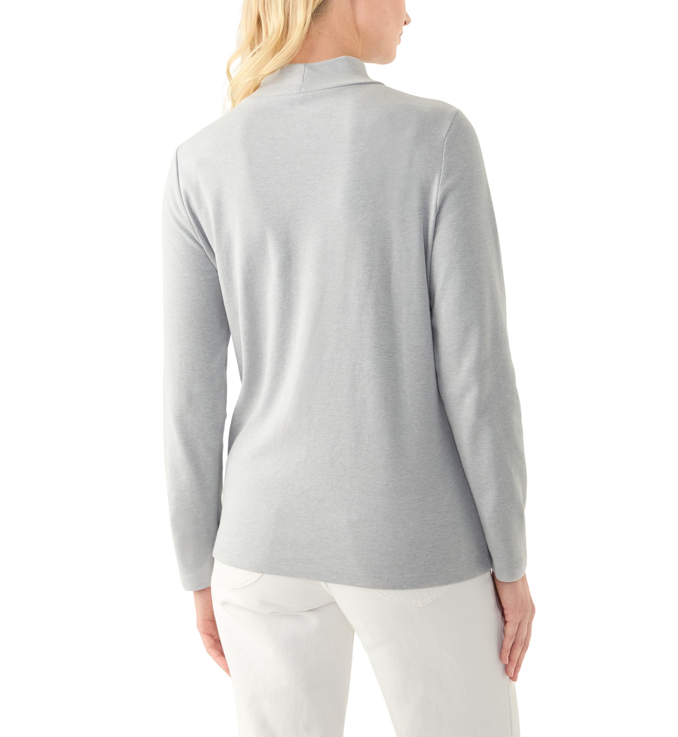 Petite Mock Neck Heather Top 