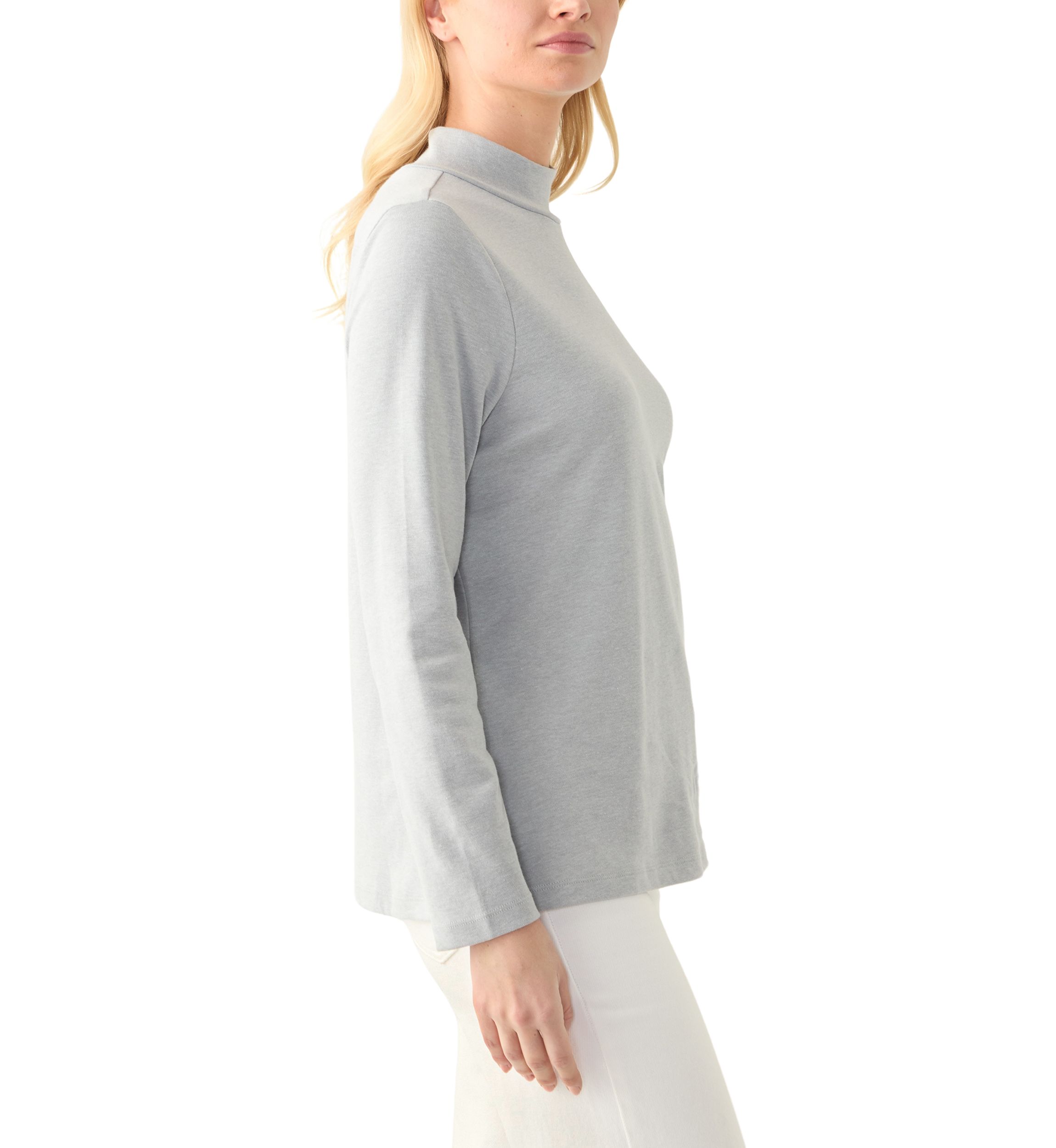 Petite Mock Neck Heather Top 