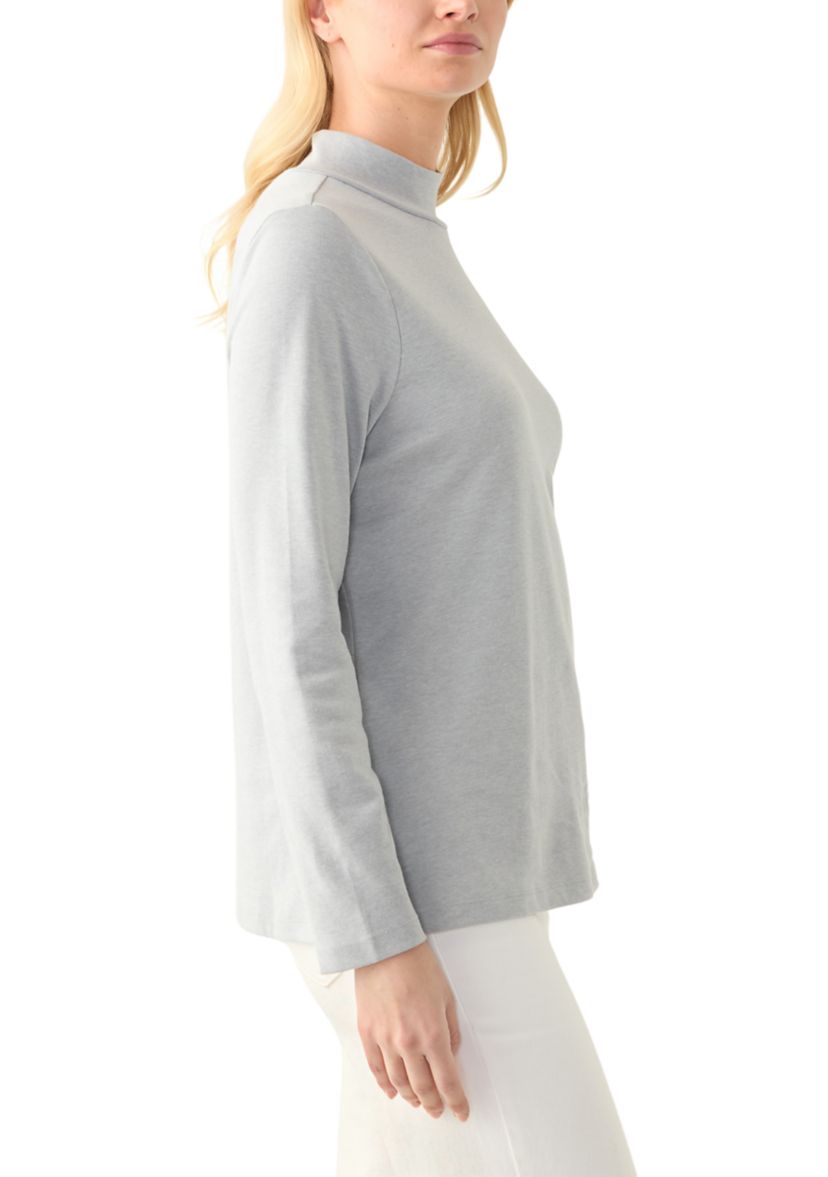 Petite Mock Neck Heather Top 