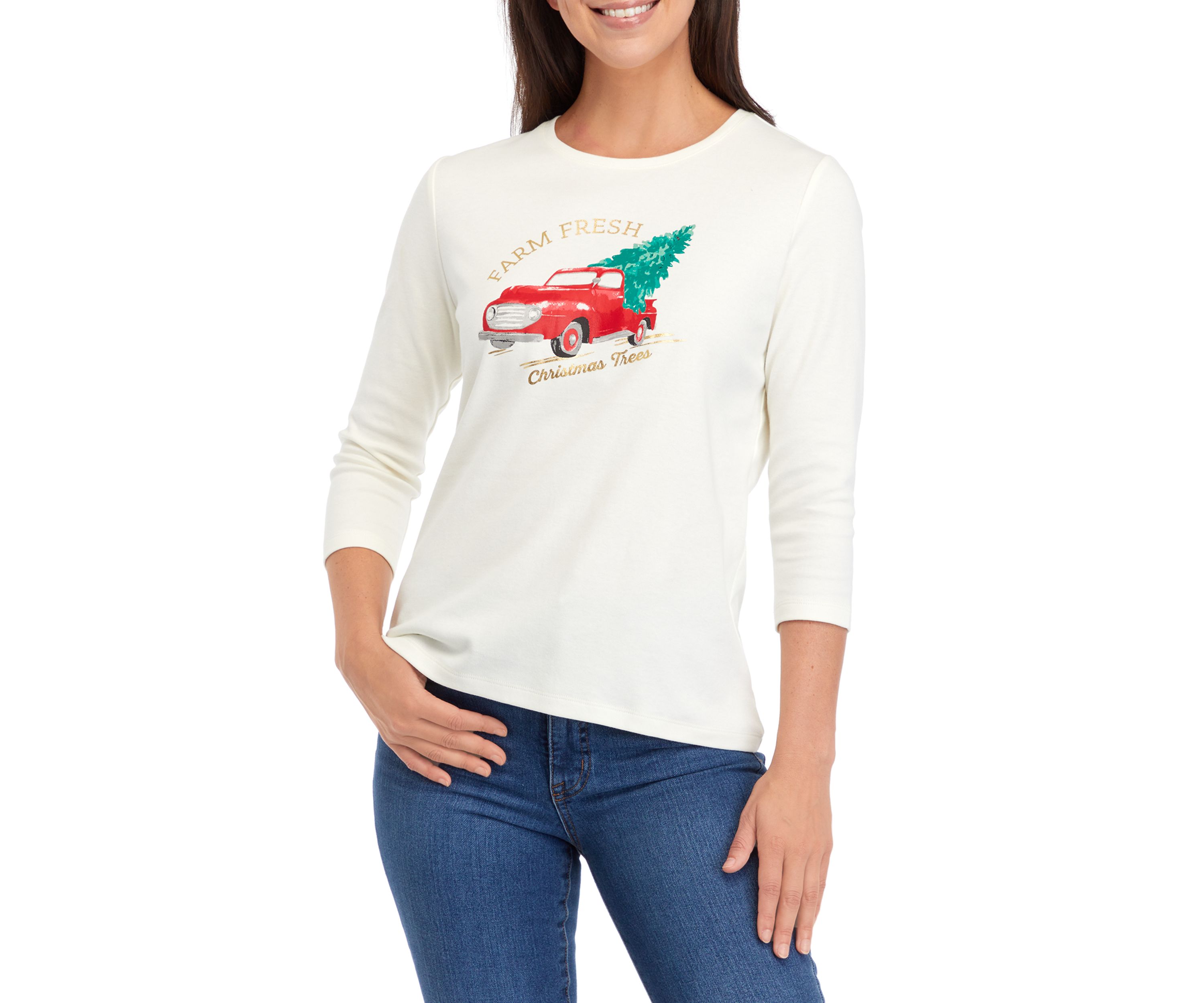 Petite Farm Fresh Graphic T-Shirt 