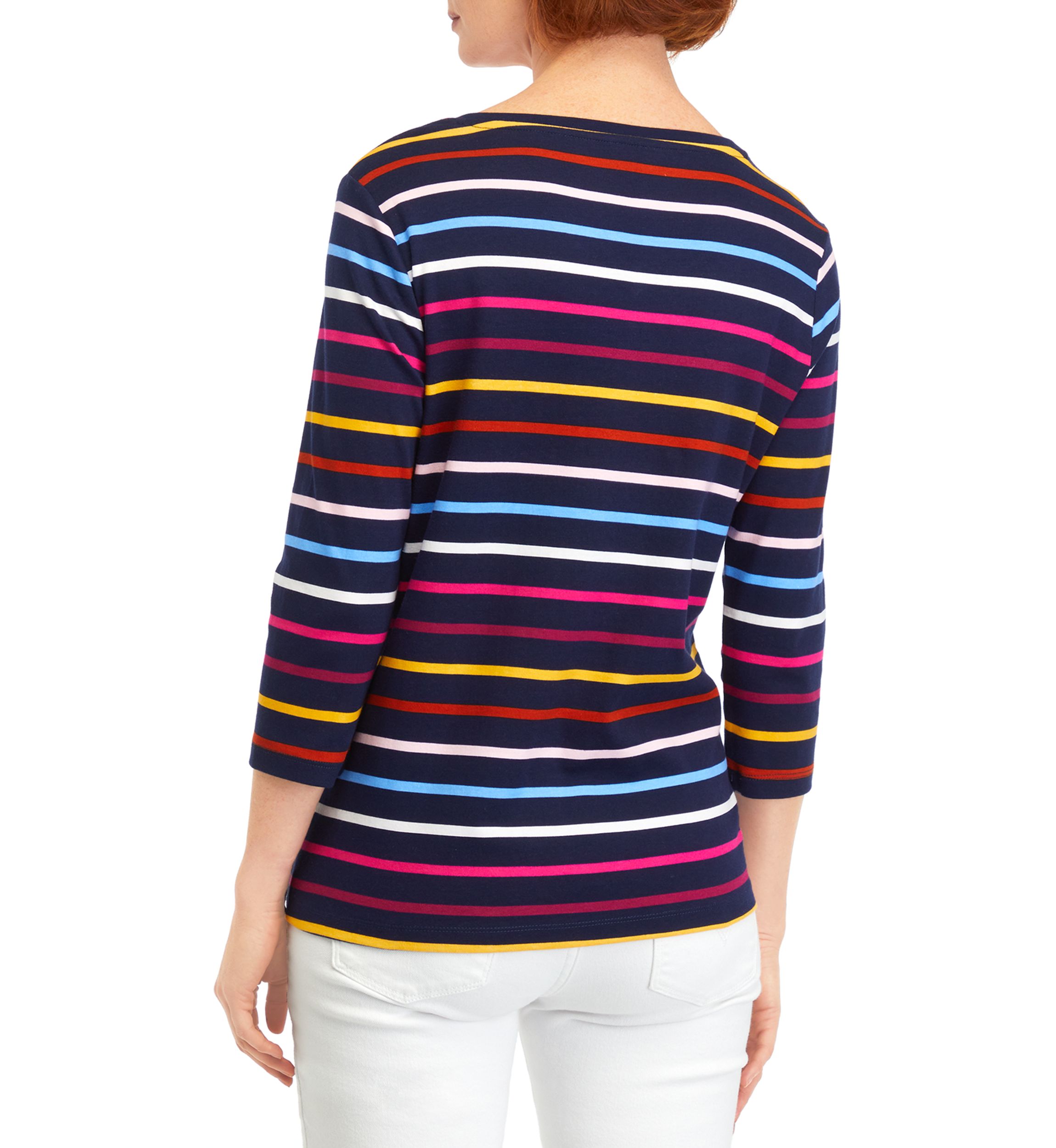 Petite V-Neck Striped Top