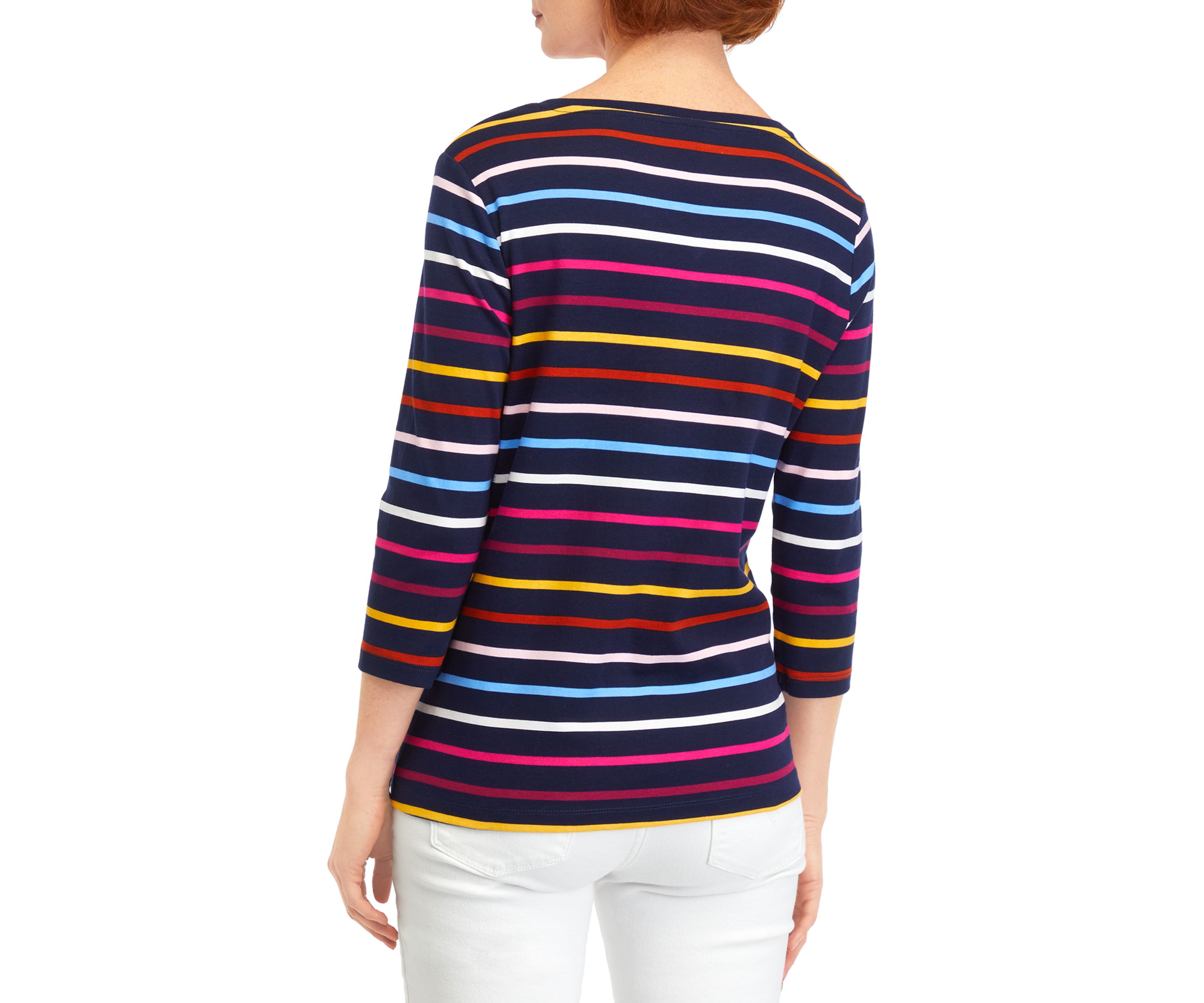 Petite V-Neck Striped Top