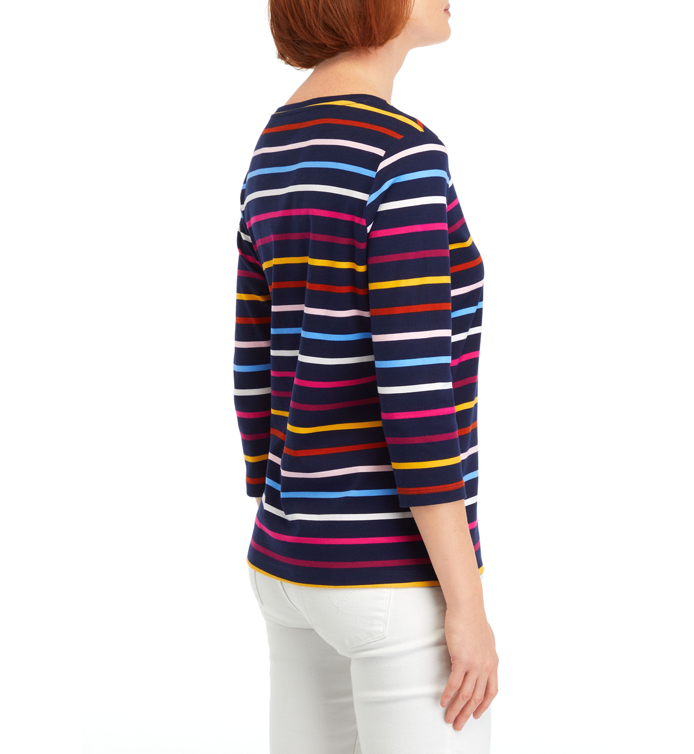 Petite V-Neck Striped Top