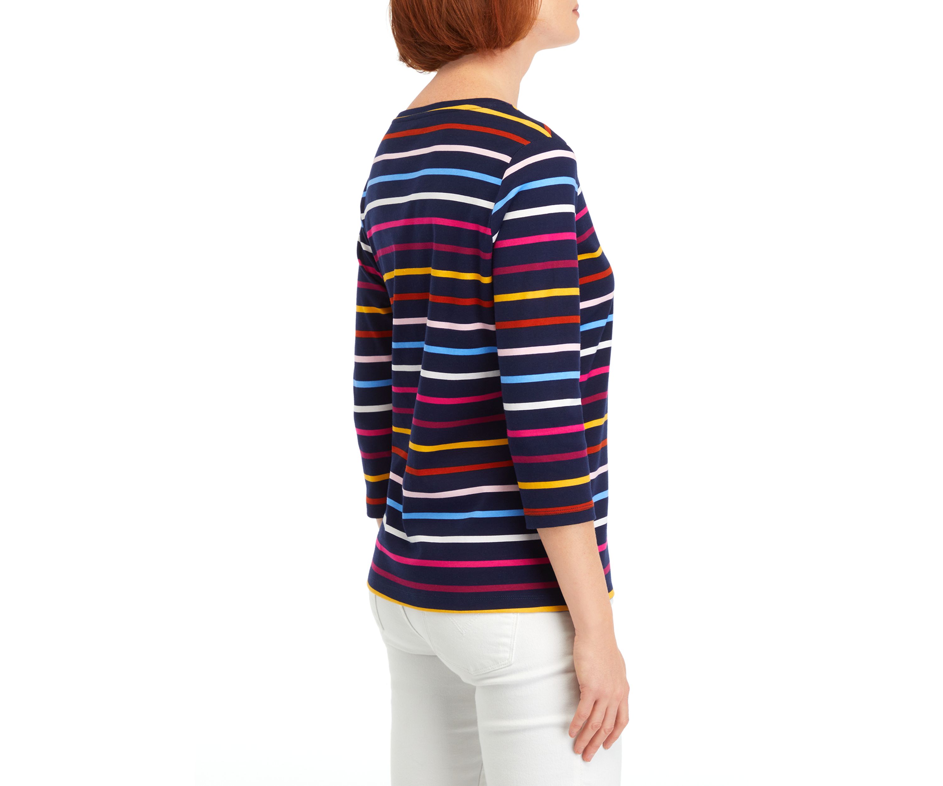 Petite V-Neck Striped Top