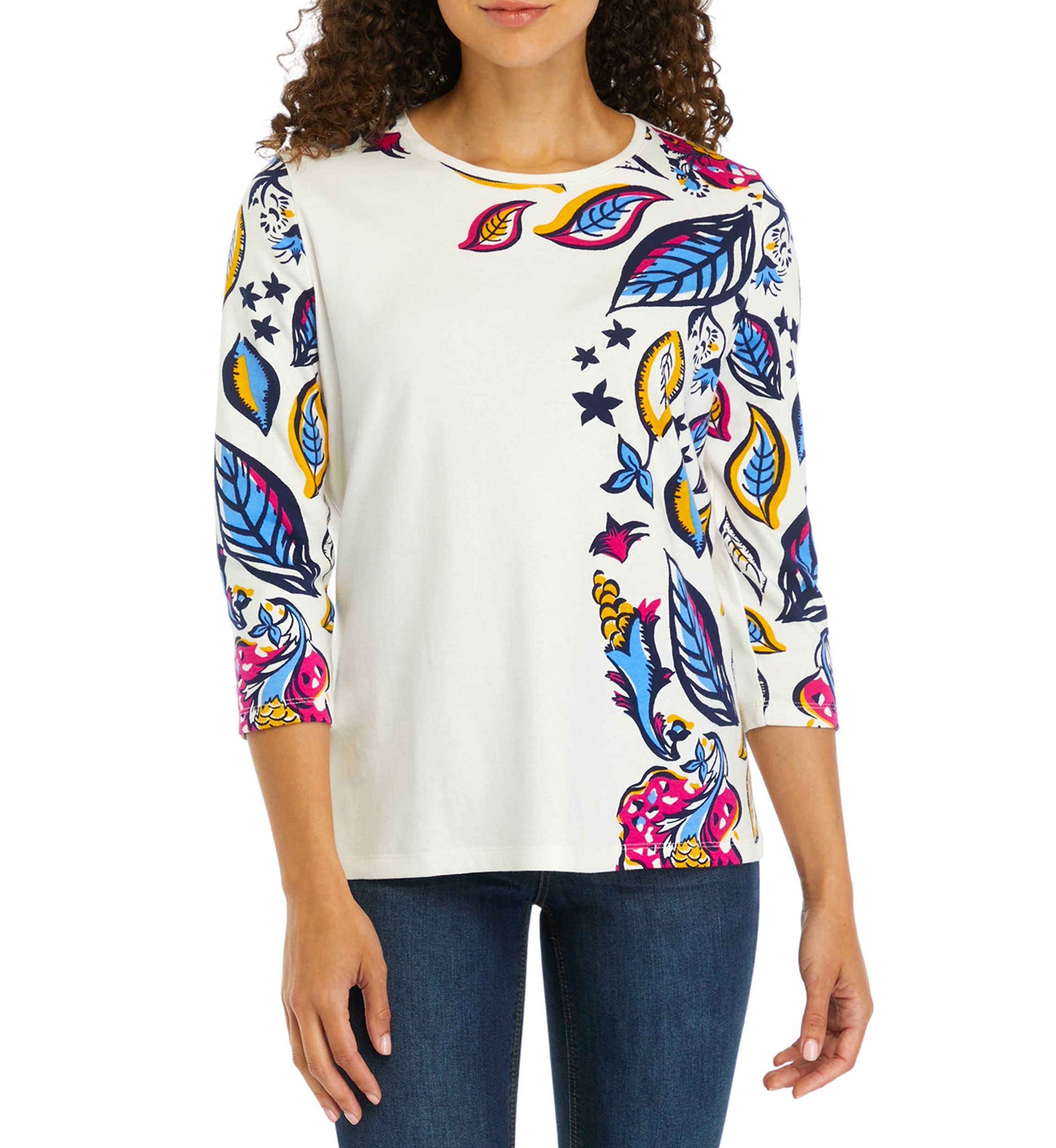 Petite Placement Printed Top