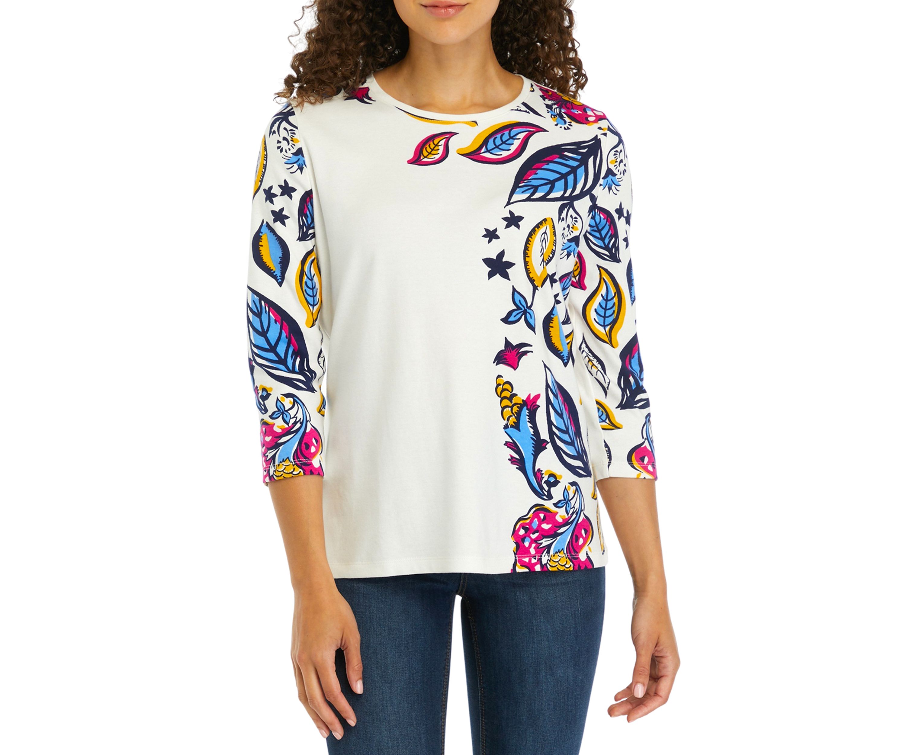 Petite Placement Printed Top