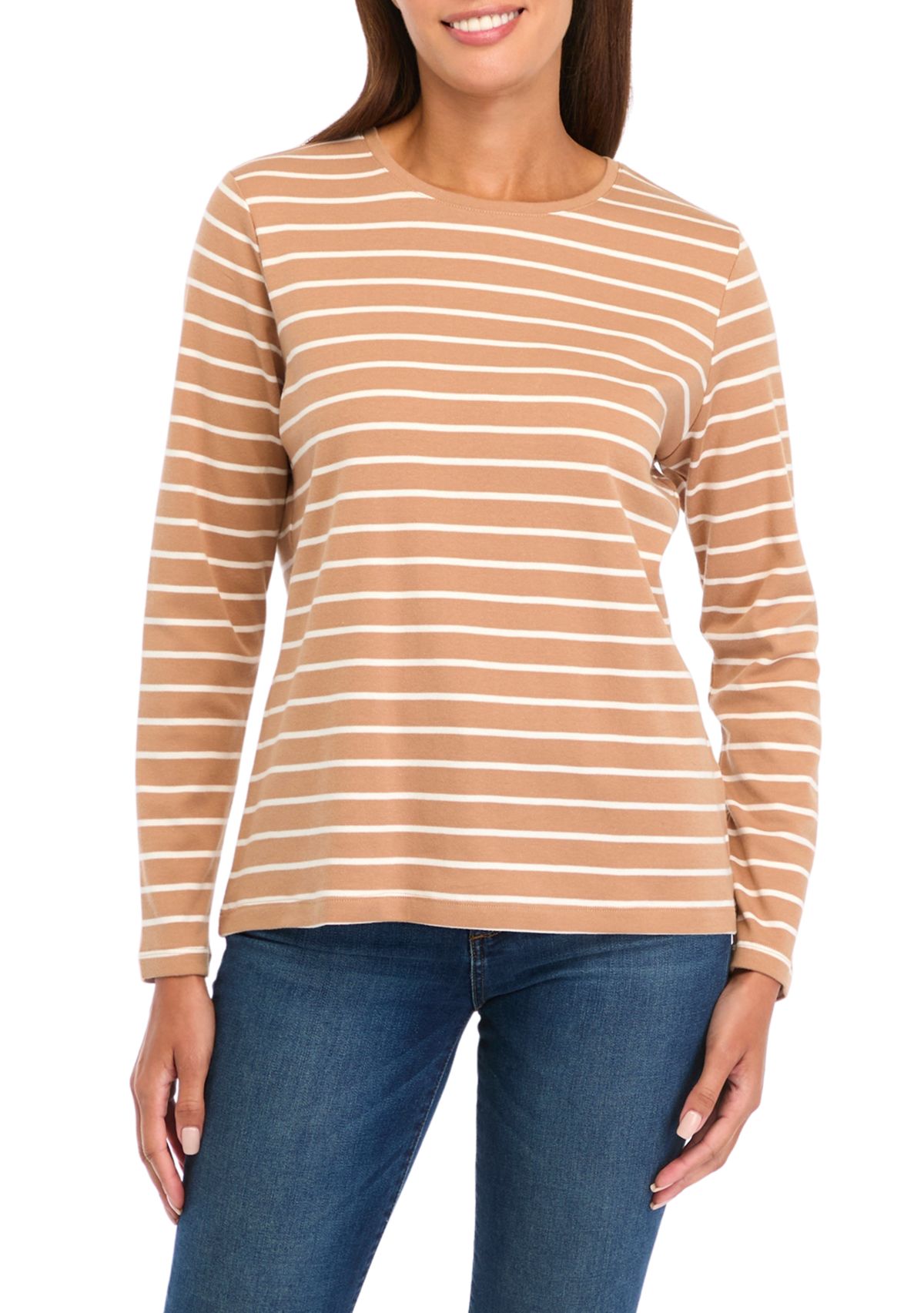 Petite Striped Crew Neck T-Shirt
