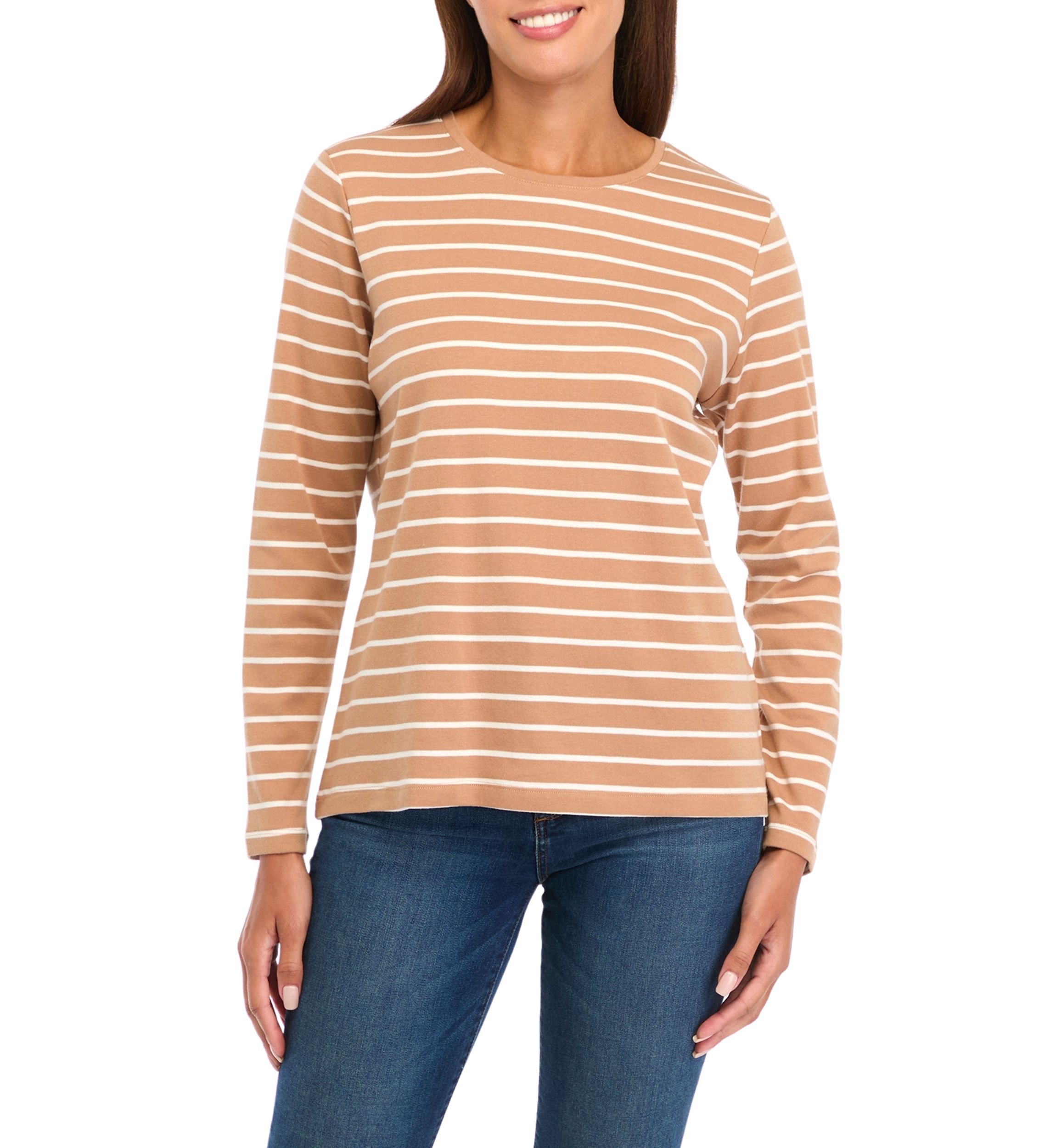 Petite Striped Crew Neck T-Shirt