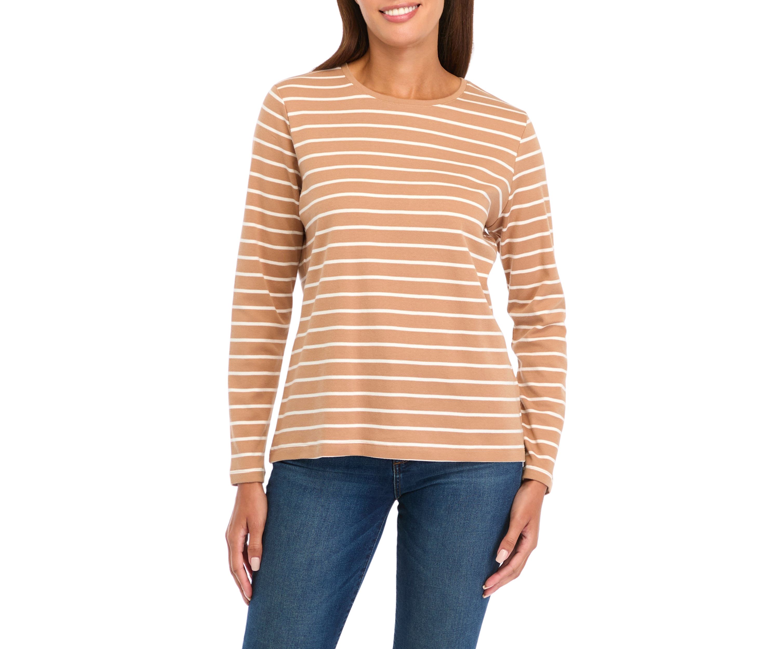 Petite Striped Crew Neck T-Shirt