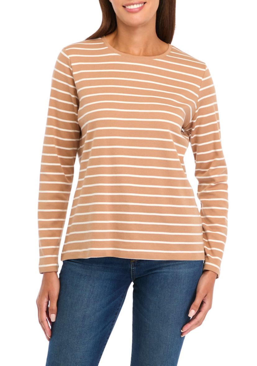 Petite Striped Crew Neck T-Shirt