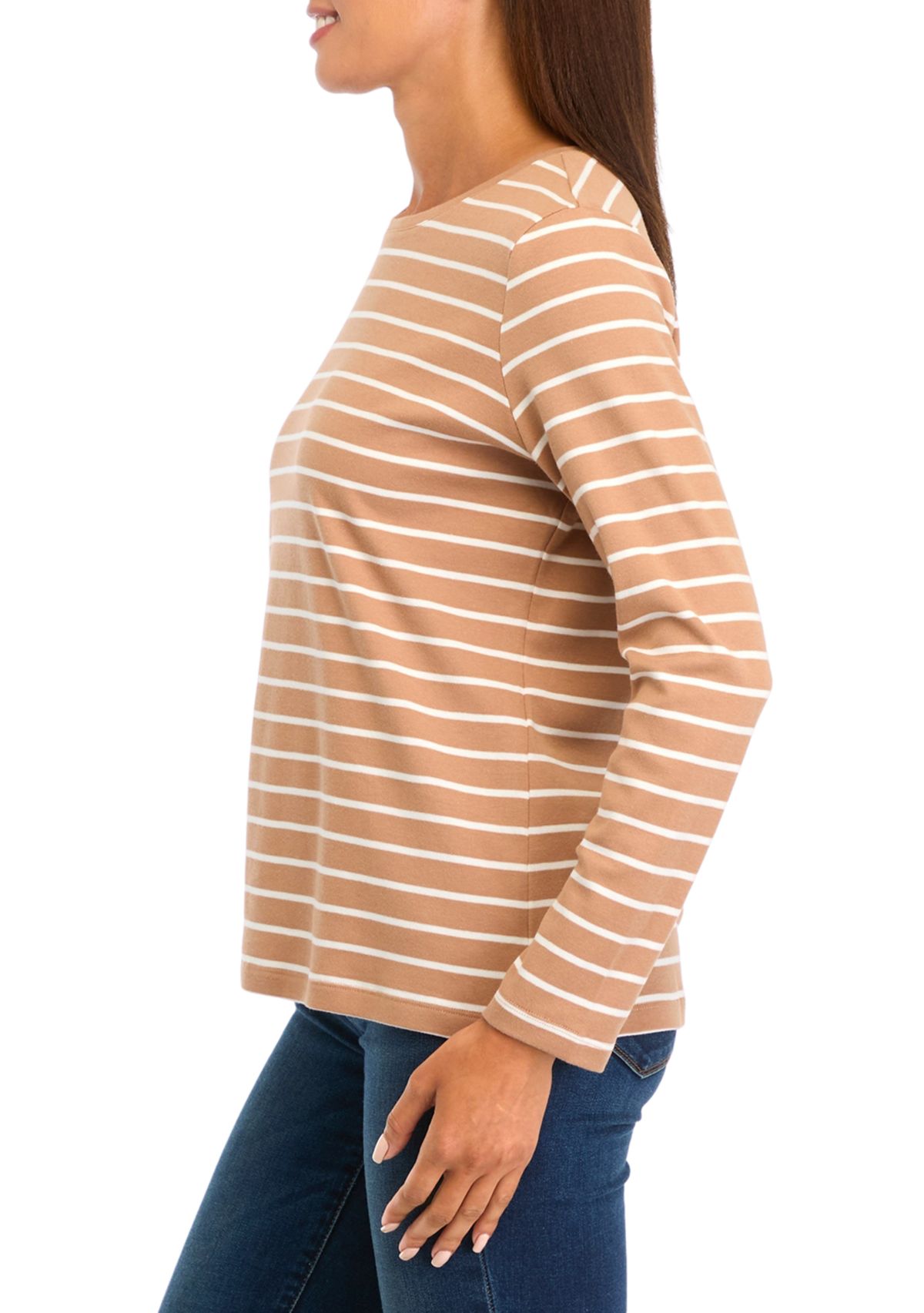 Petite Striped Crew Neck T-Shirt
