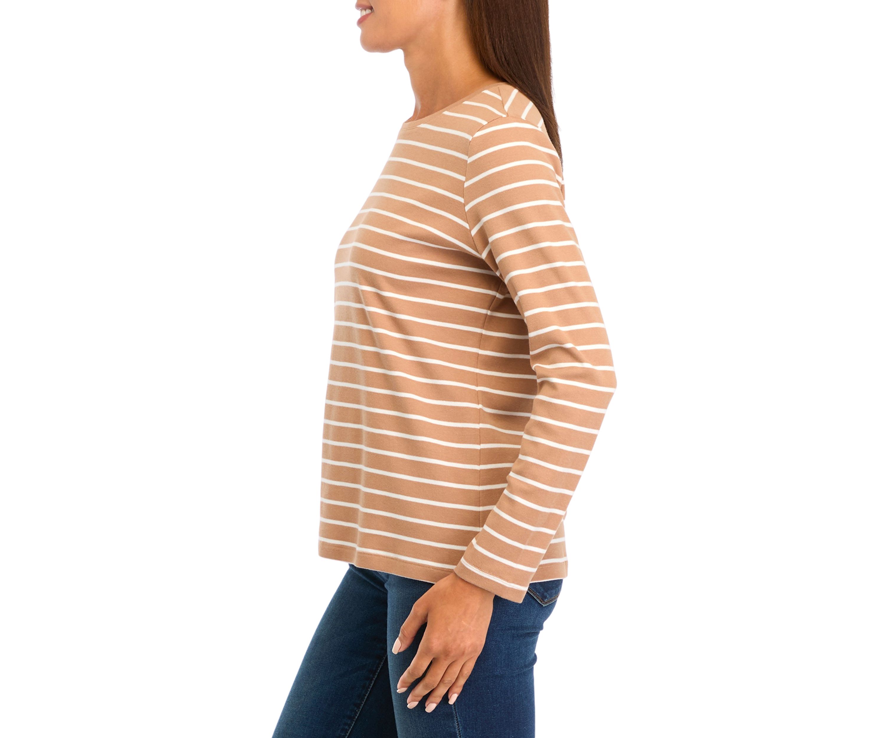 Petite Striped Crew Neck T-Shirt
