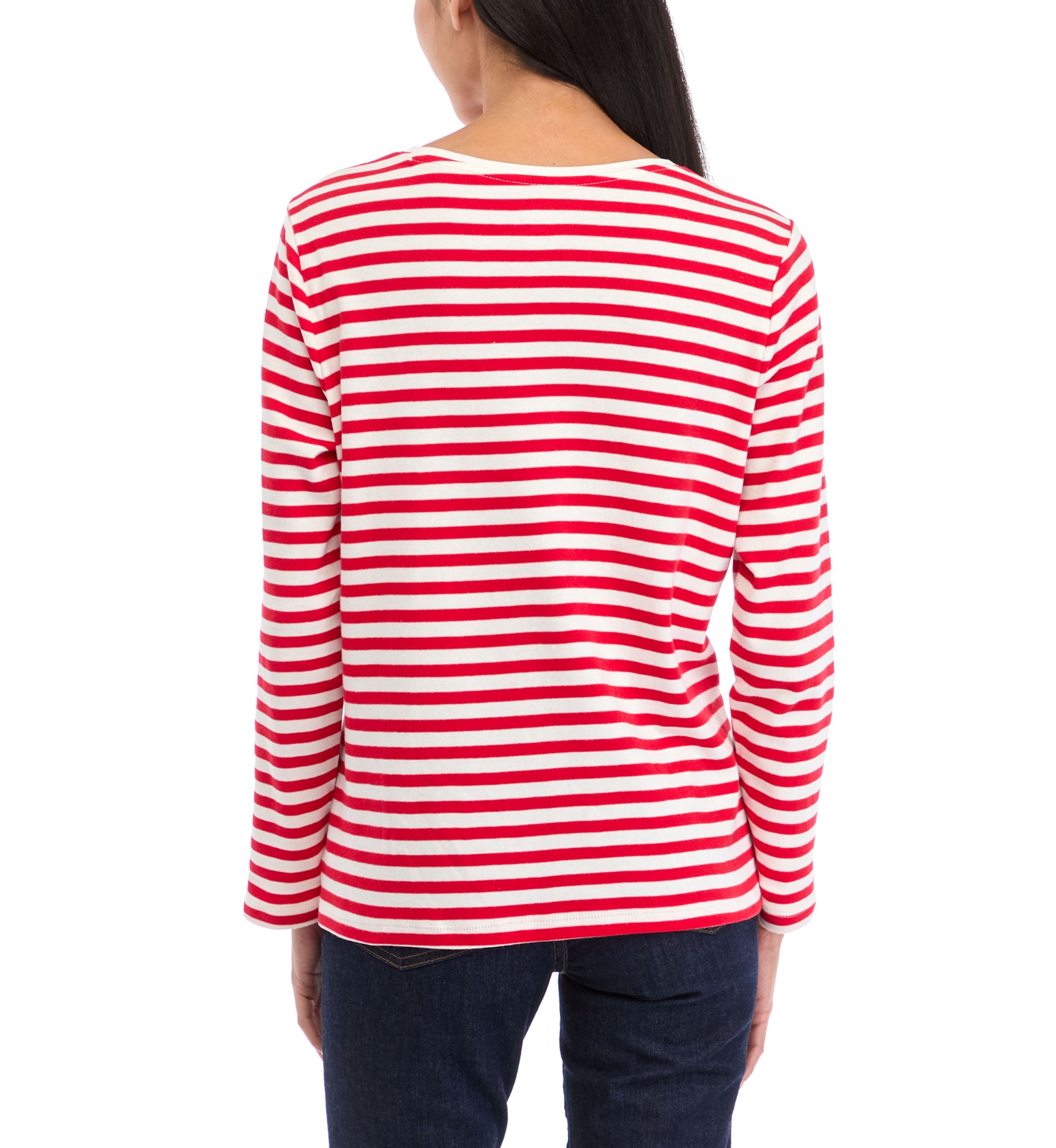 Petite Striped Holiday Graphic Top